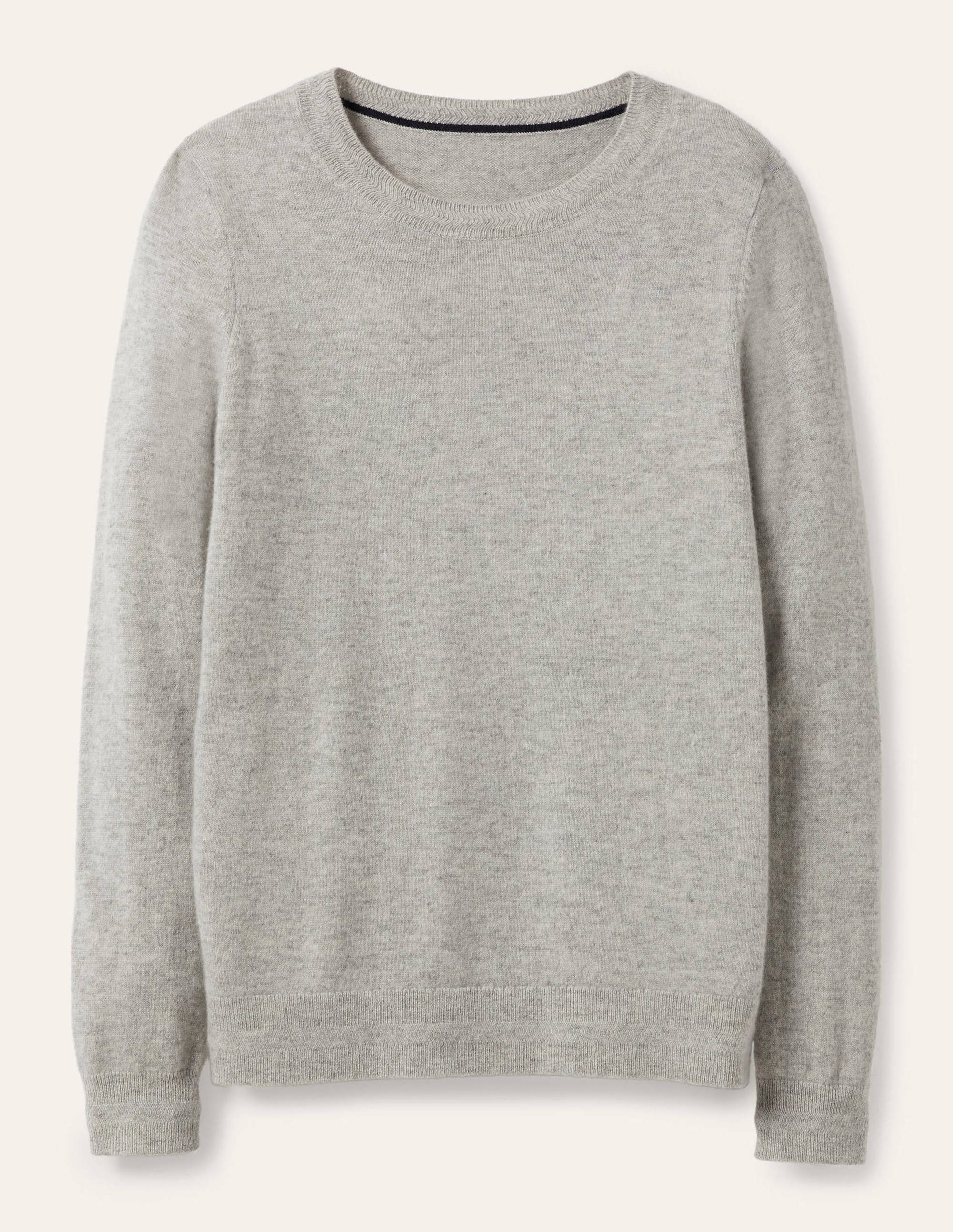 Cashmere Crew Neck Jumper-Grey Melange-5