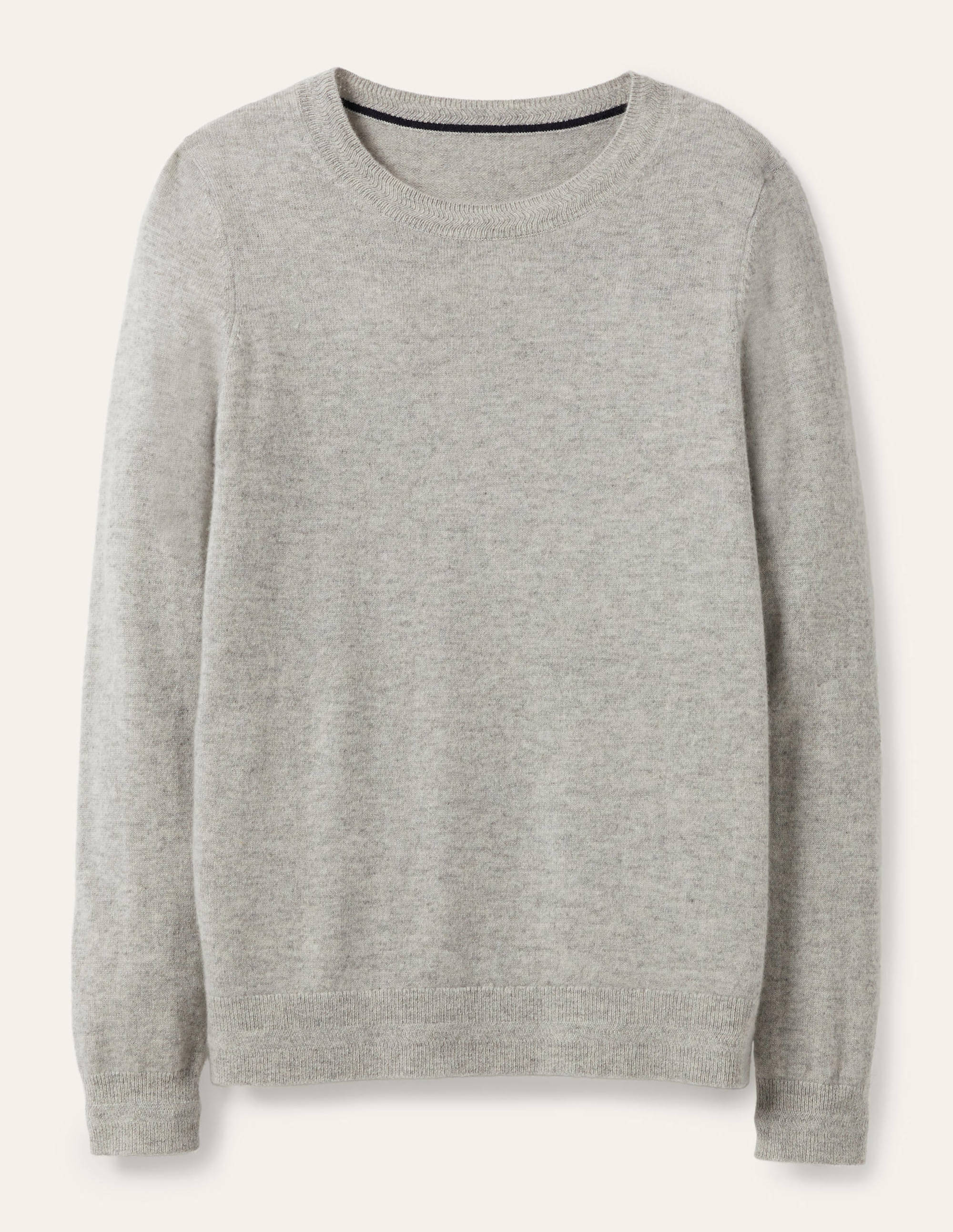 Cashmere Crew Neck Jumper-Grey Melange - Image 5