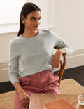 Cashmere Crew Neck Jumper-Grey Melange