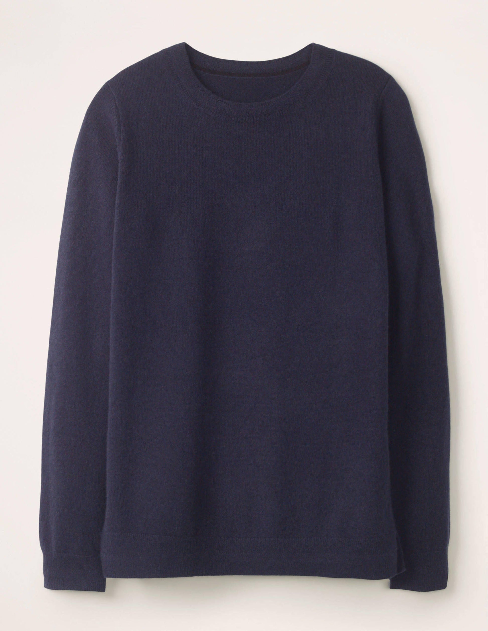Pull col rond en cachemire-Bleu marine-5