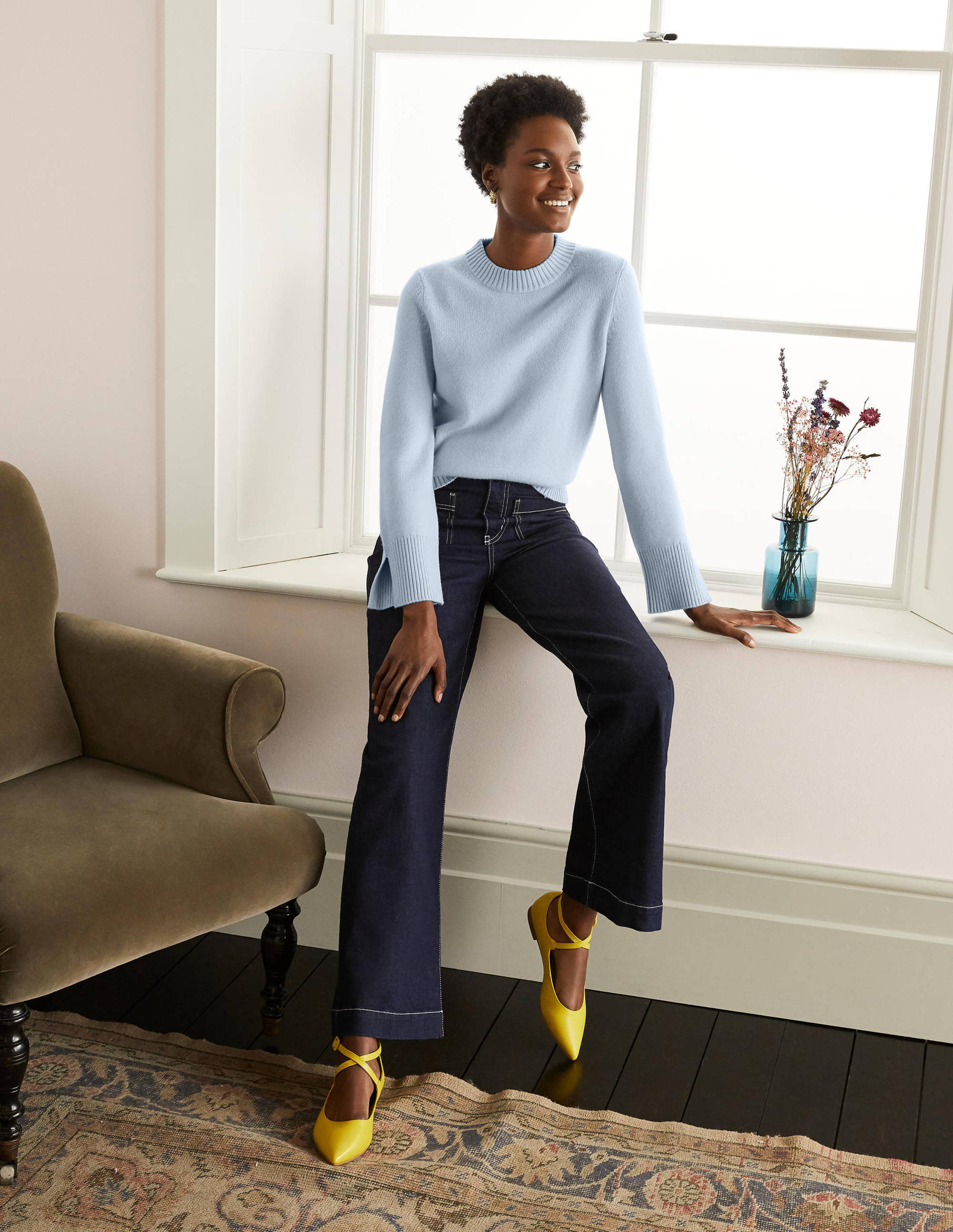 Pull Dundee en cachemire-Bleu - Image 1