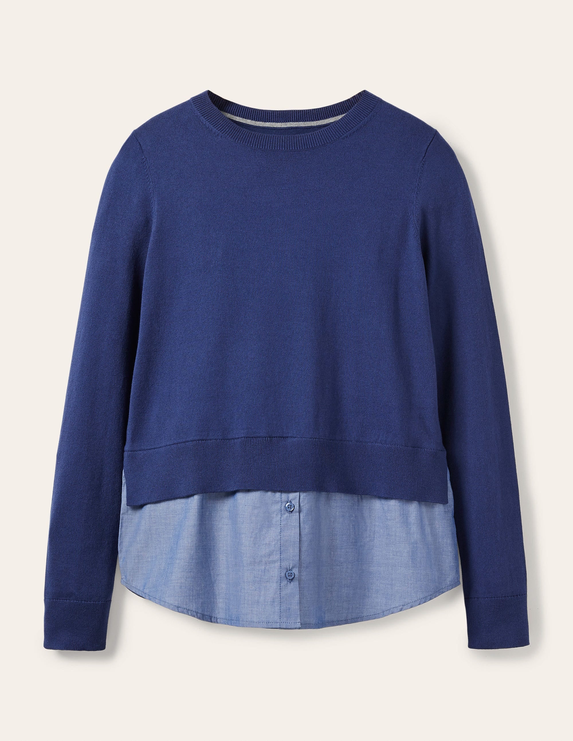 Radnor Hemdpullover-Marineblau, Faux-Uni - Image 5