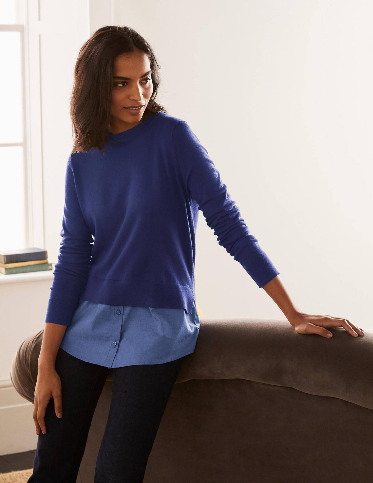 Radnor Hemdpullover-Marineblau, Faux-Uni - Image 1