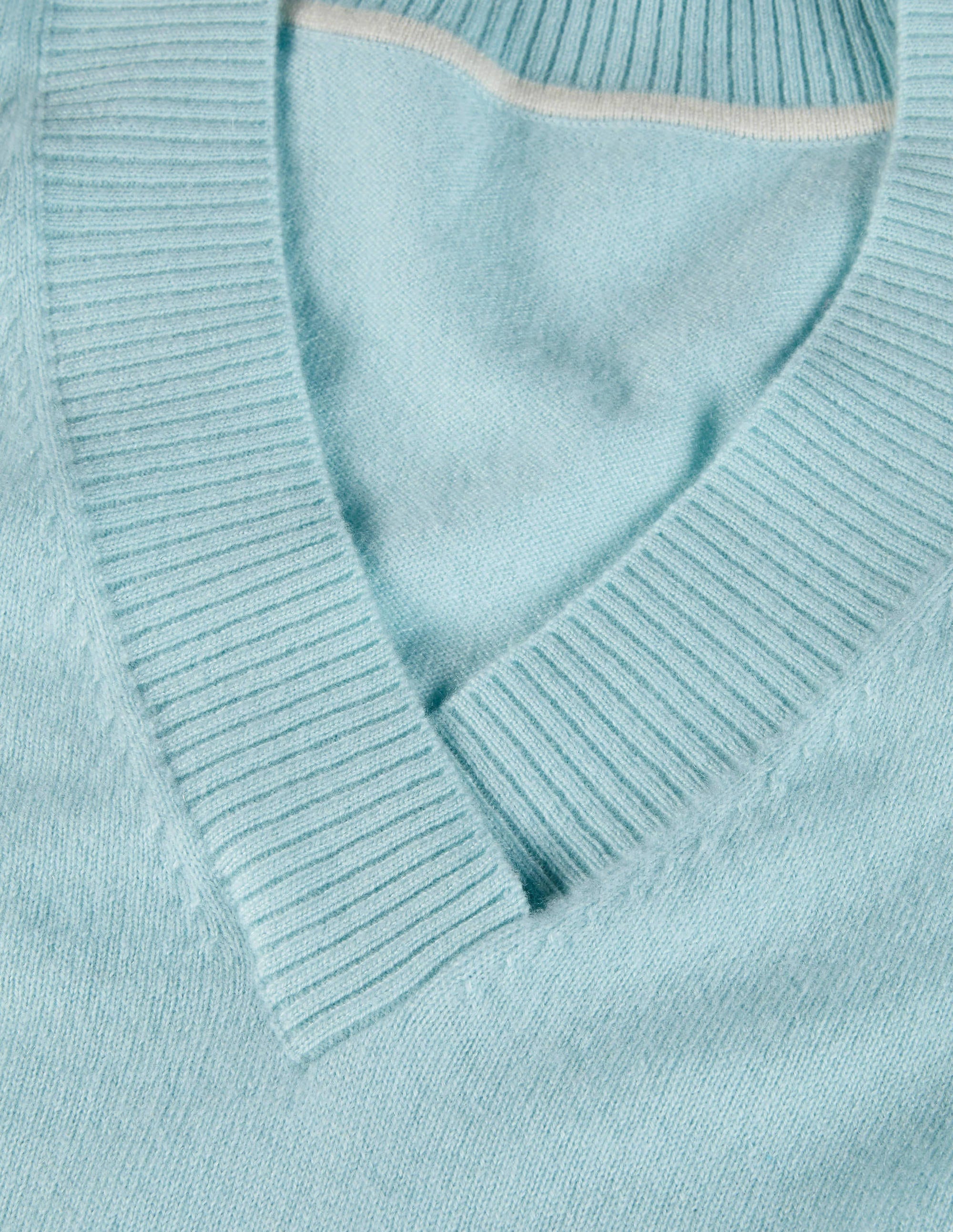 Oakley Kaschmirpullover mit V-Ausschnitt-Türkis - Image 6