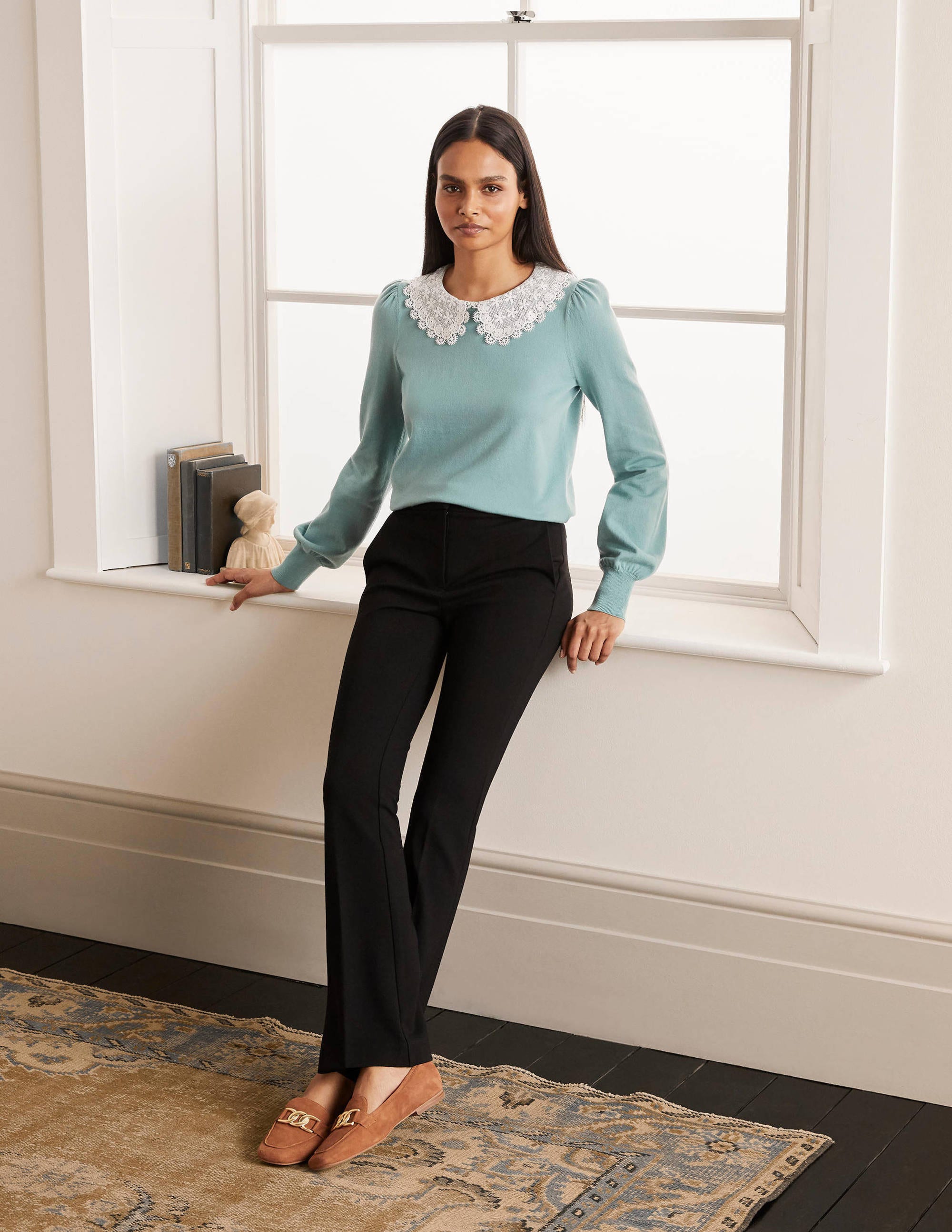 Hampshire Bootcut Trousers-Black - Image 4