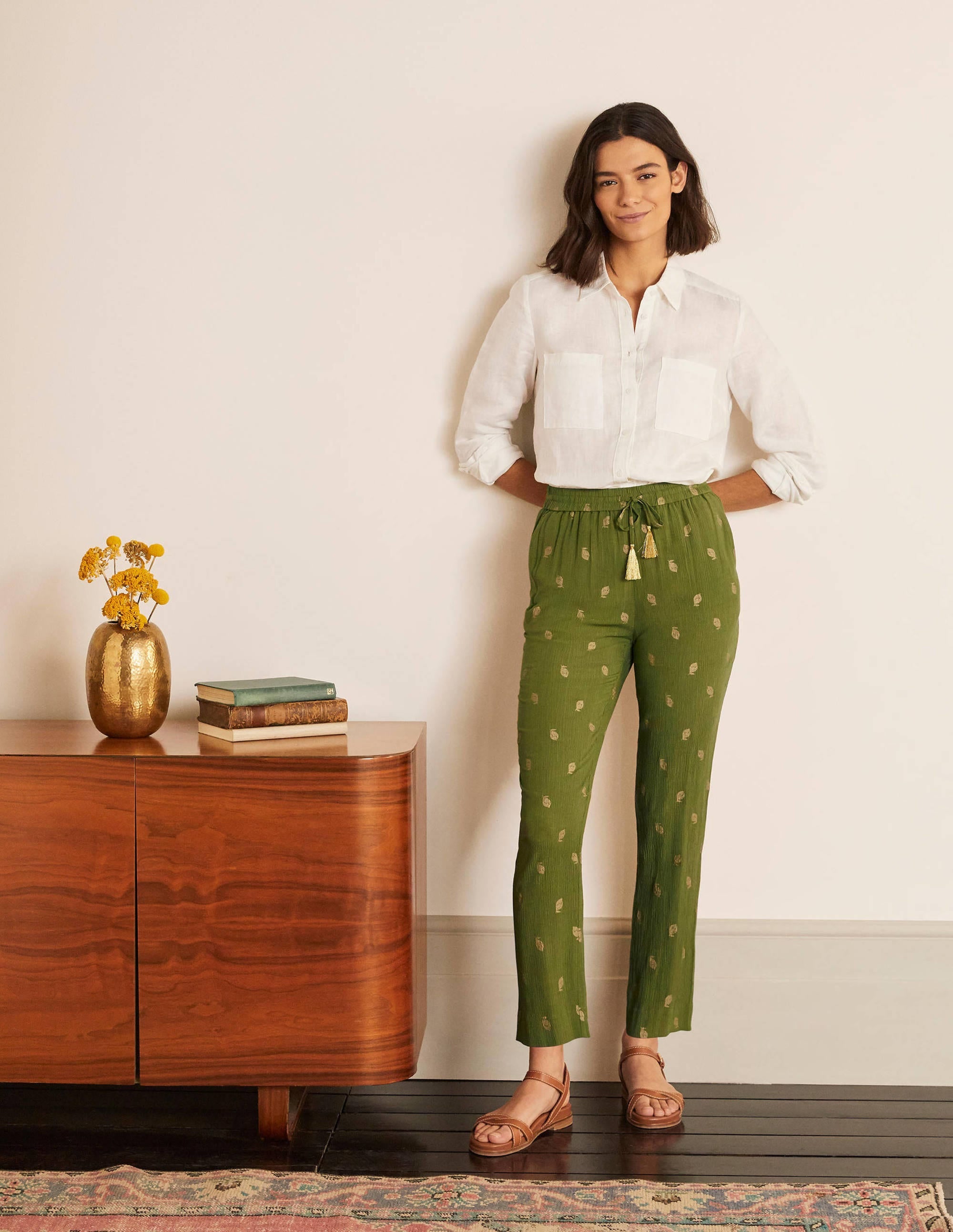 Bembridge Trousers-Pea, Citrus Fruit Foil - Image 4