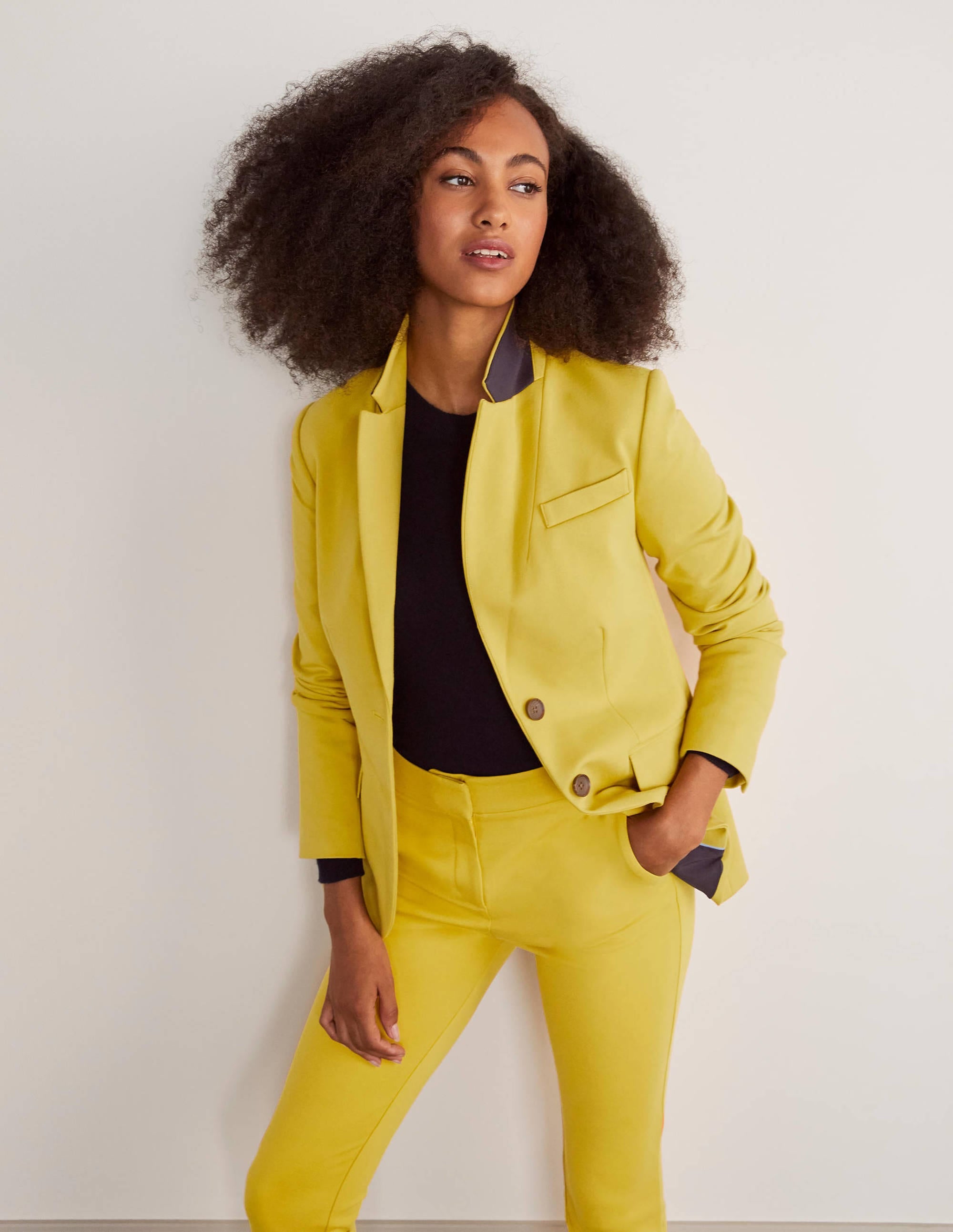 Stretch Jersey Blazer-Chartreuse - Image 4