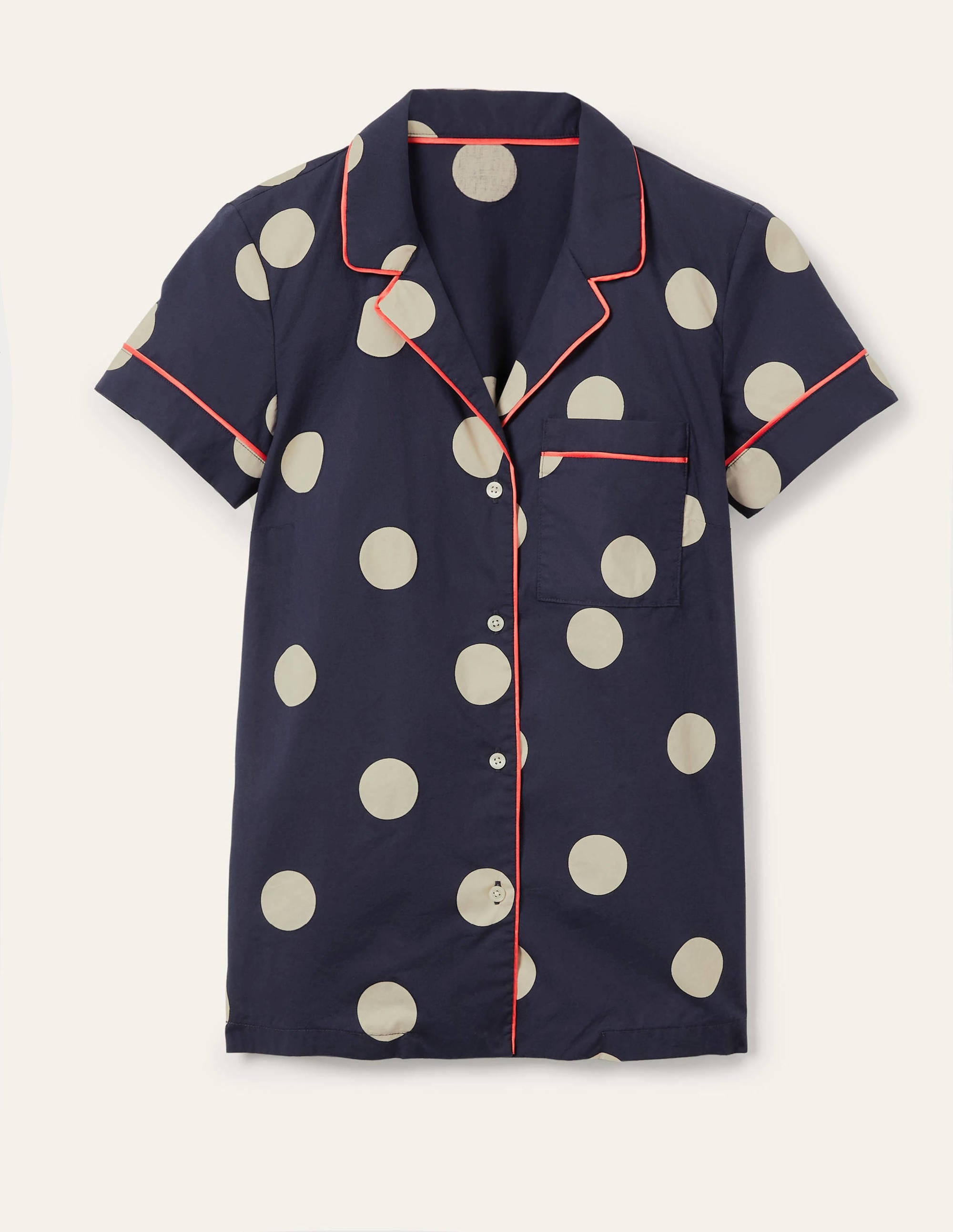 Chemise de pyjama Phoebe-Bleu marine foncé, pois réguliers - Image 5