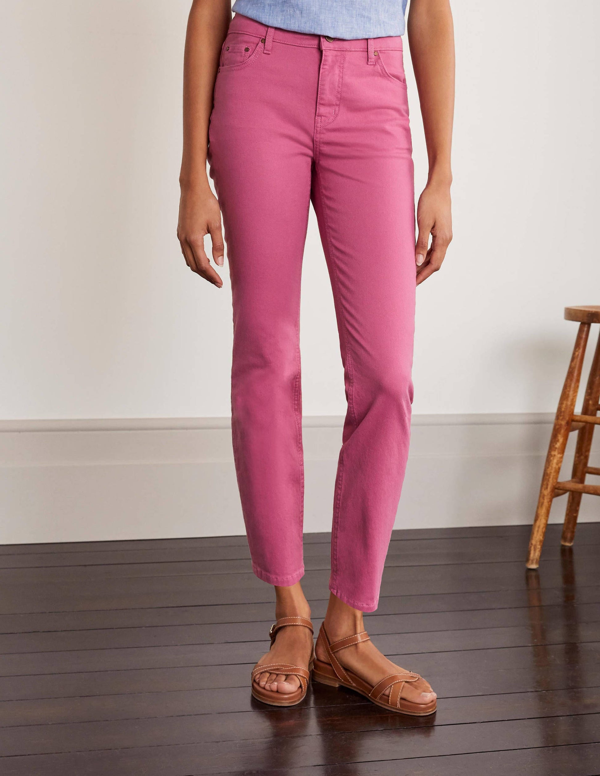 Jean slim droit longueur cheville-Sorbet fruits rouges-1