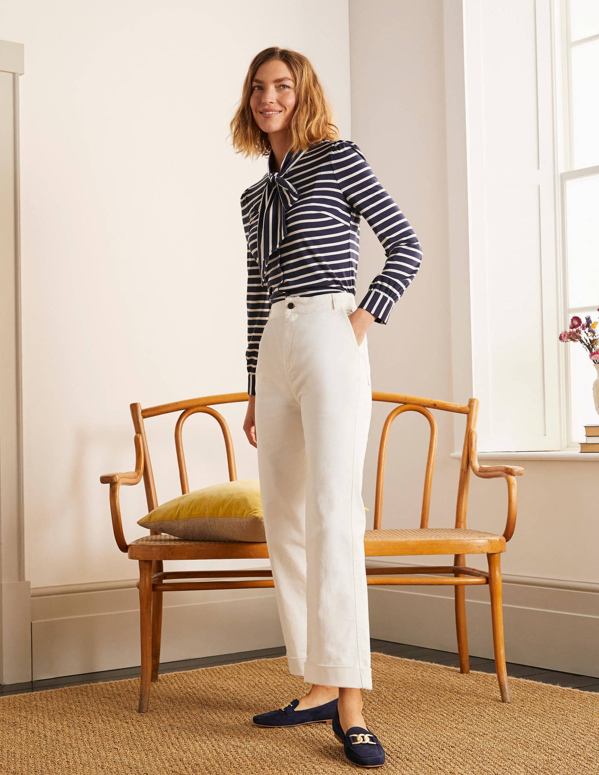 7/8-Jeans mit Aufschlag-Ecru-4