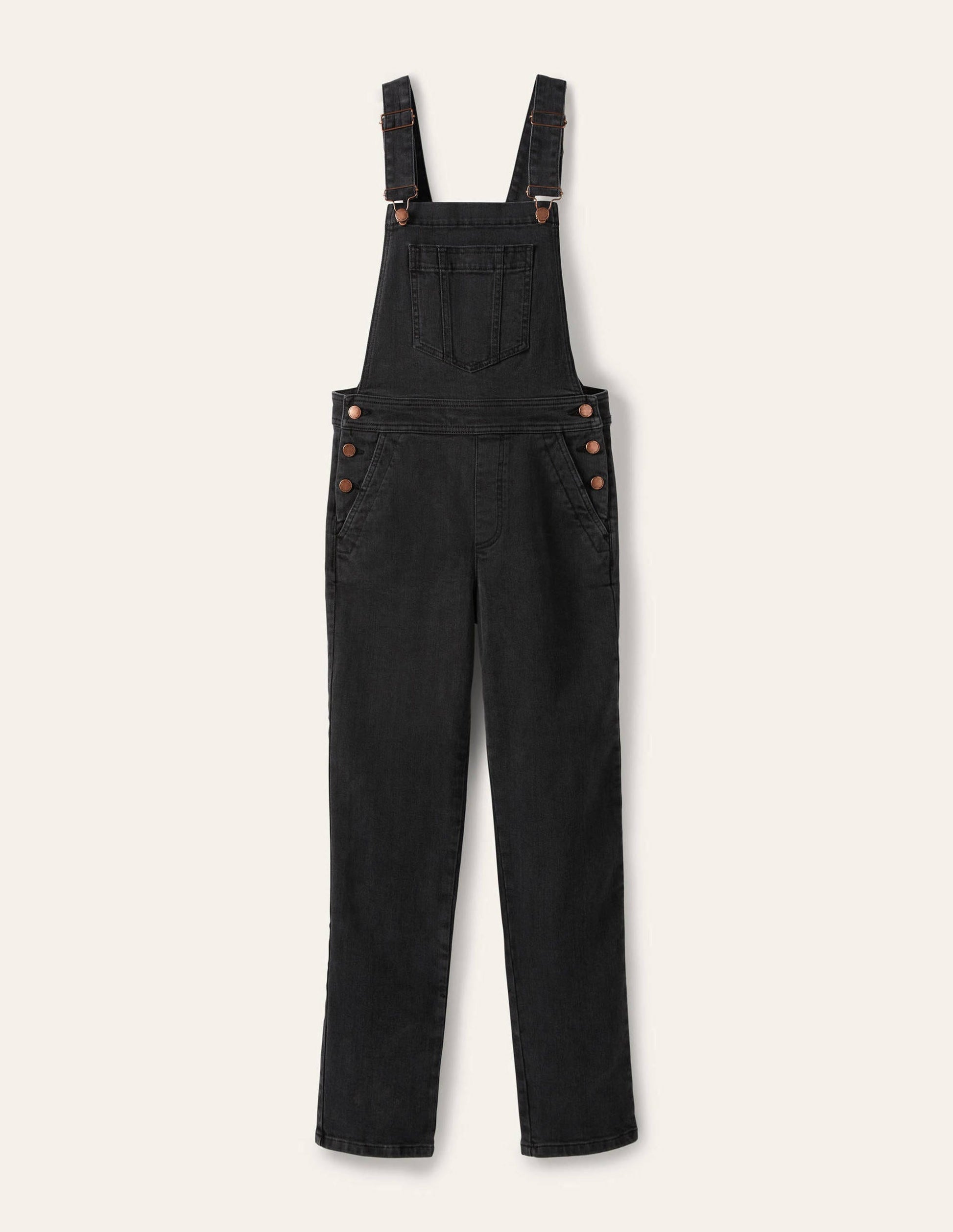 Girlfriend-Latzhose-Gewaschenes Schwarz-8