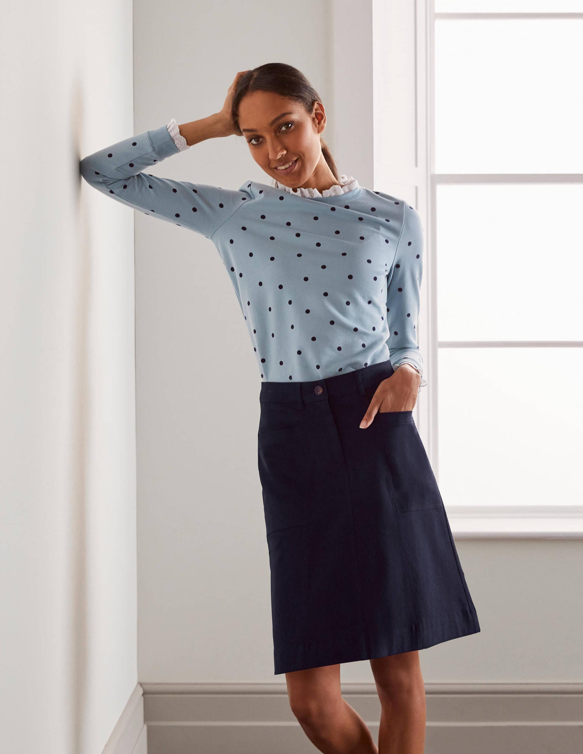 Mini-jupe Abingdon-Bleu marine - Image 1