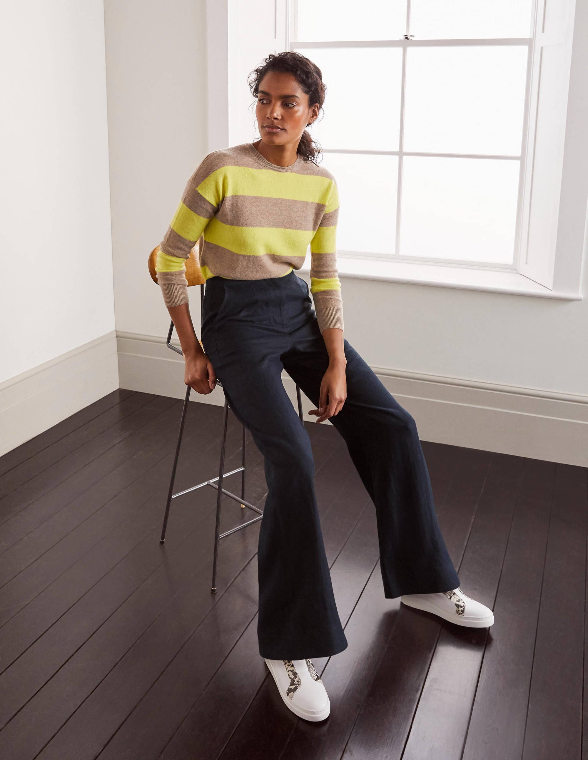 Pantalon Eldon en lin-Bleu marine - Image 4