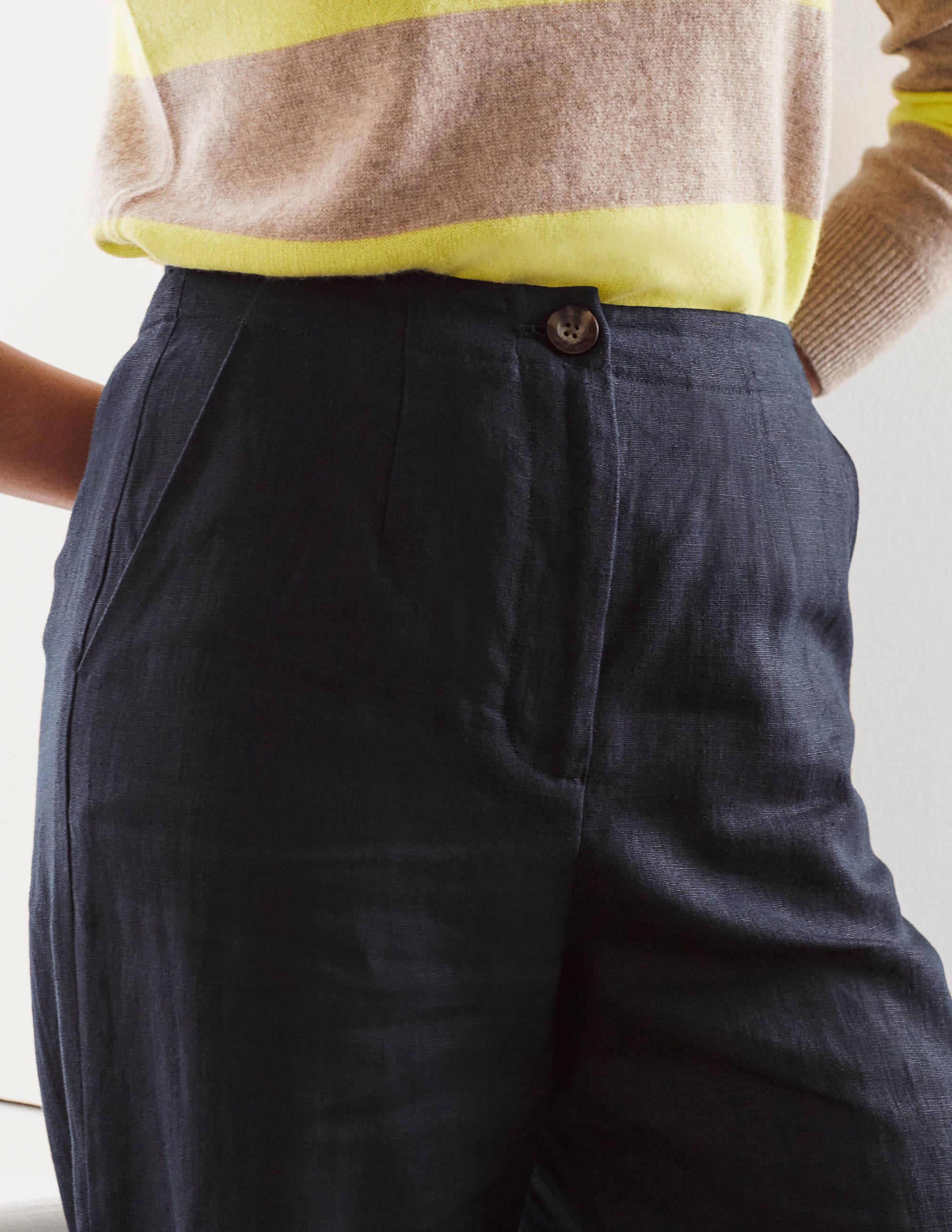 Pantalon Eldon en lin-Bleu marine - Image 3