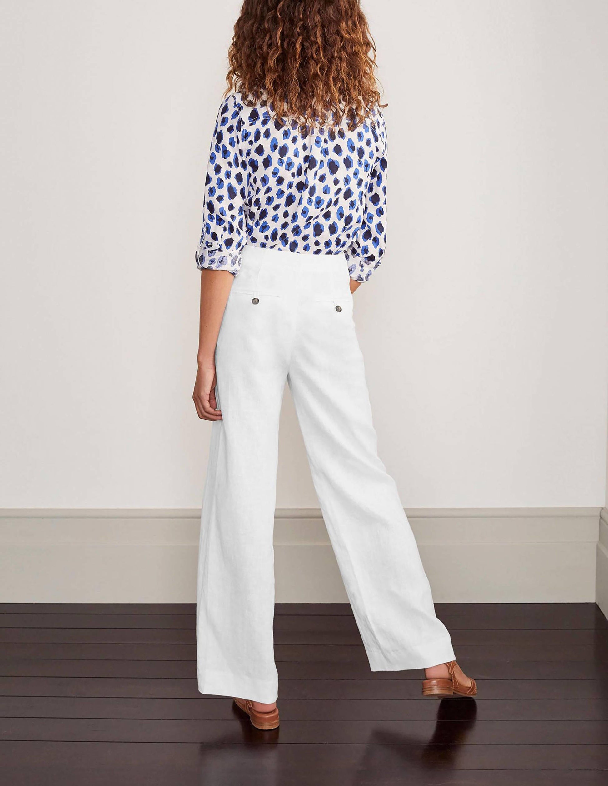 Pantalon Eldon en lin-Blanc-2