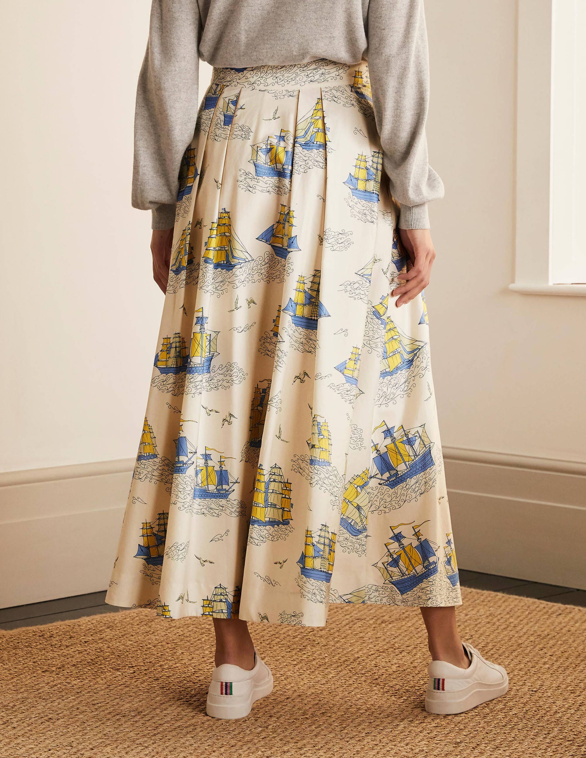 Livia Full Skirt-Ivory Nautical Voyage - Image 2