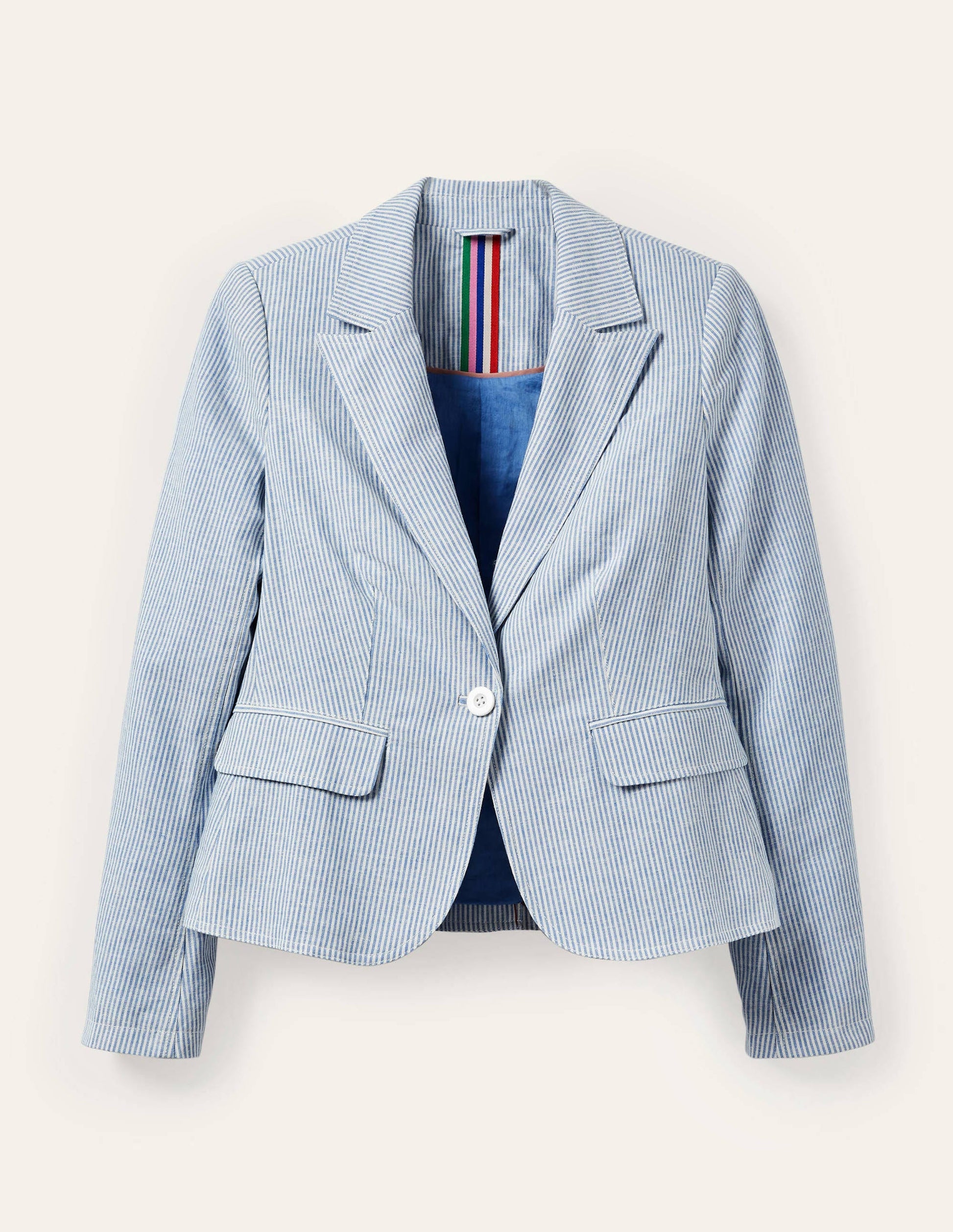 Framlingham Blazer-Blau/Naturweiß, Gestreift-5