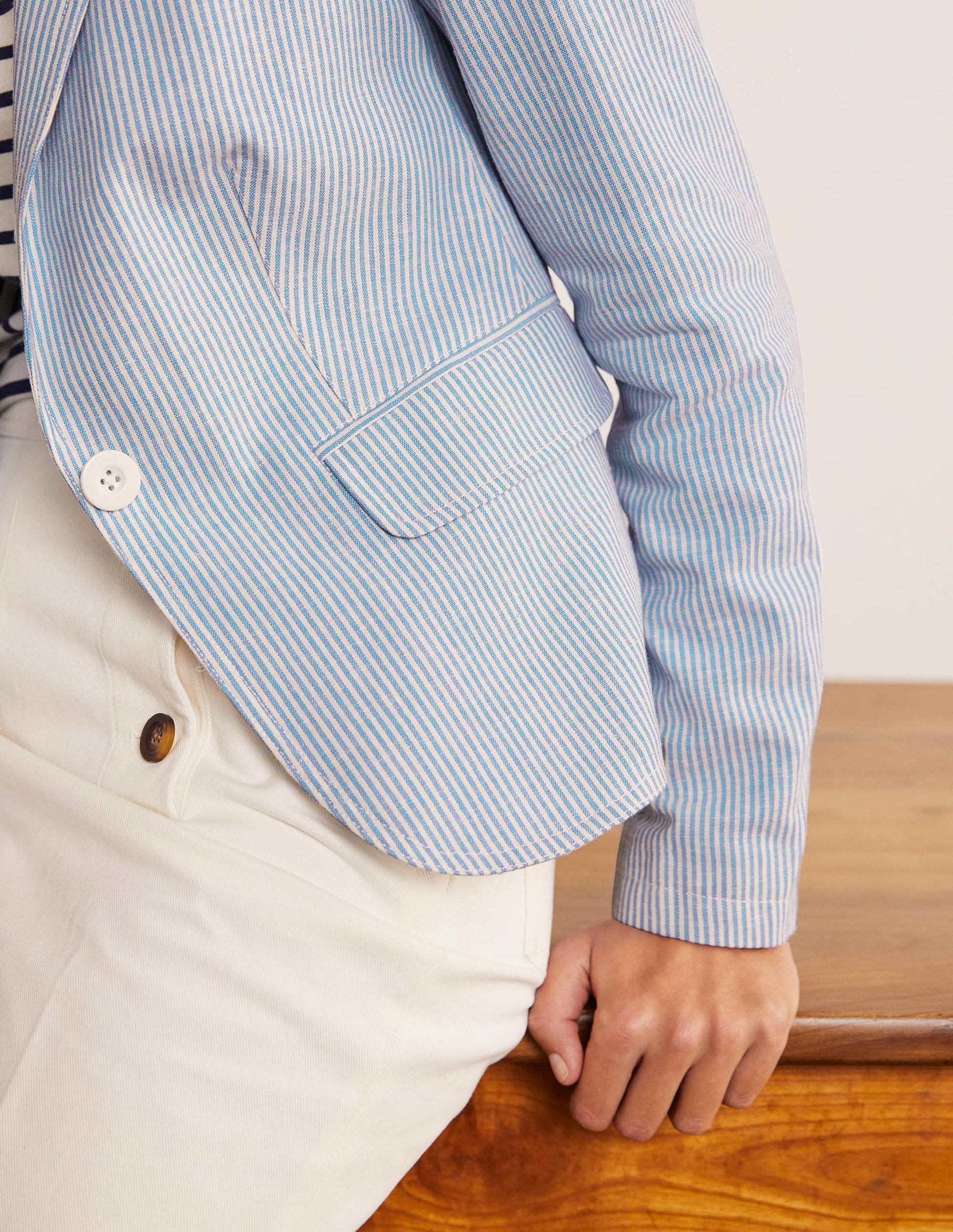 Framlingham Blazer-Blau/Naturweiß, Gestreift-3