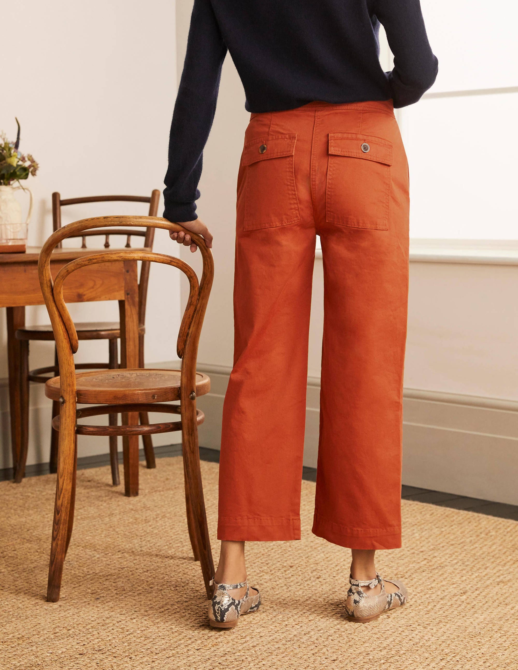 Pantalon Beaufort avec braguette boutonnée-Rouge cuivré - Image 2