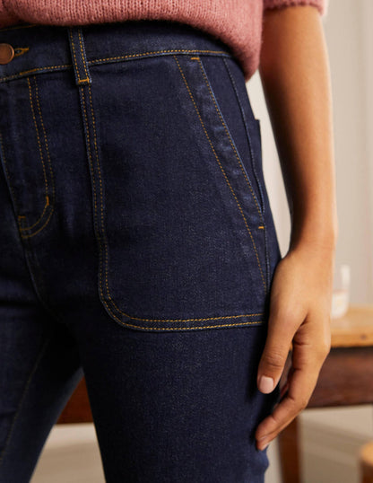 7/8-Utility-Jeans mit Schlag-Indigoblau-4