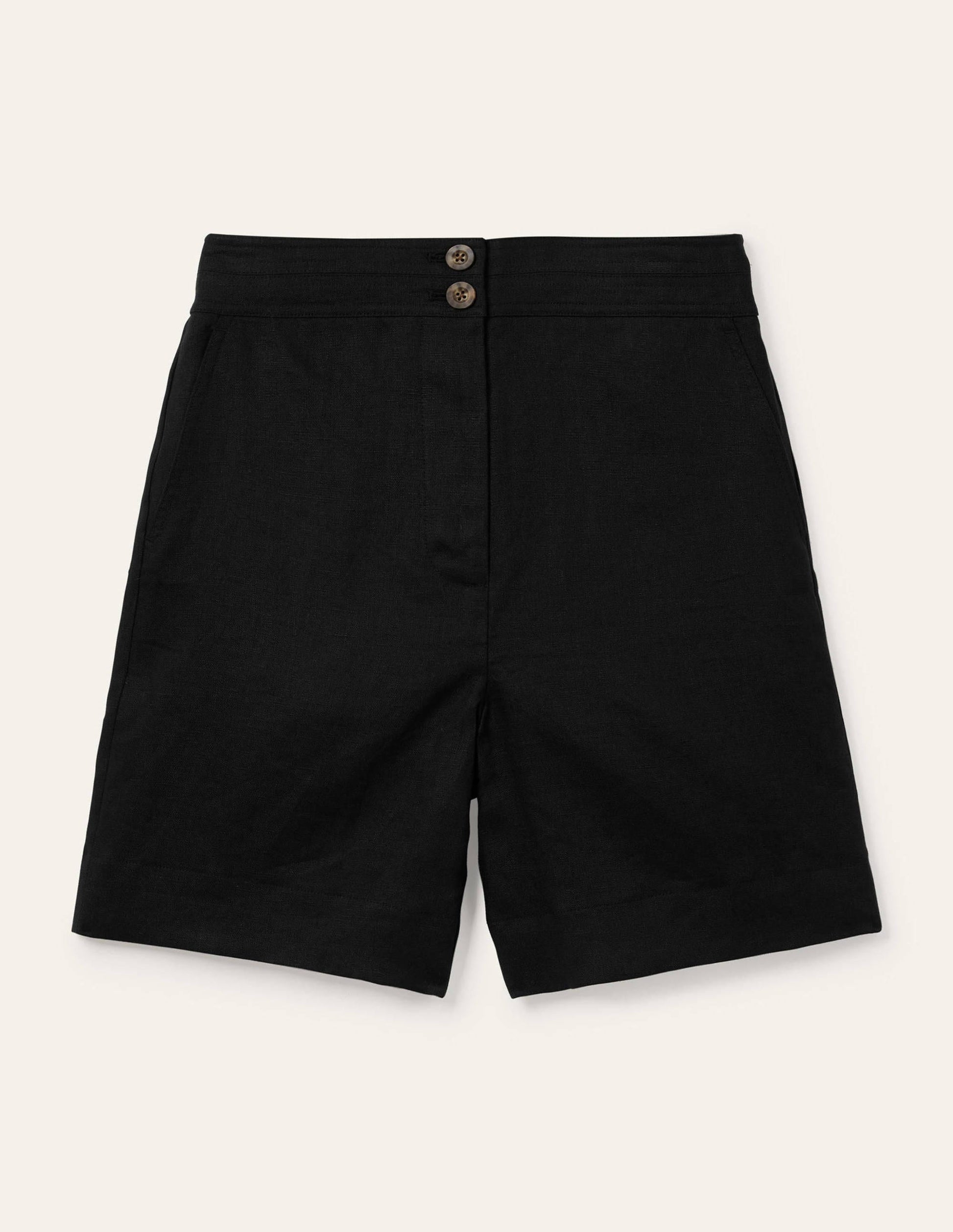 Cornwall Leinenshorts-Schwarz-5