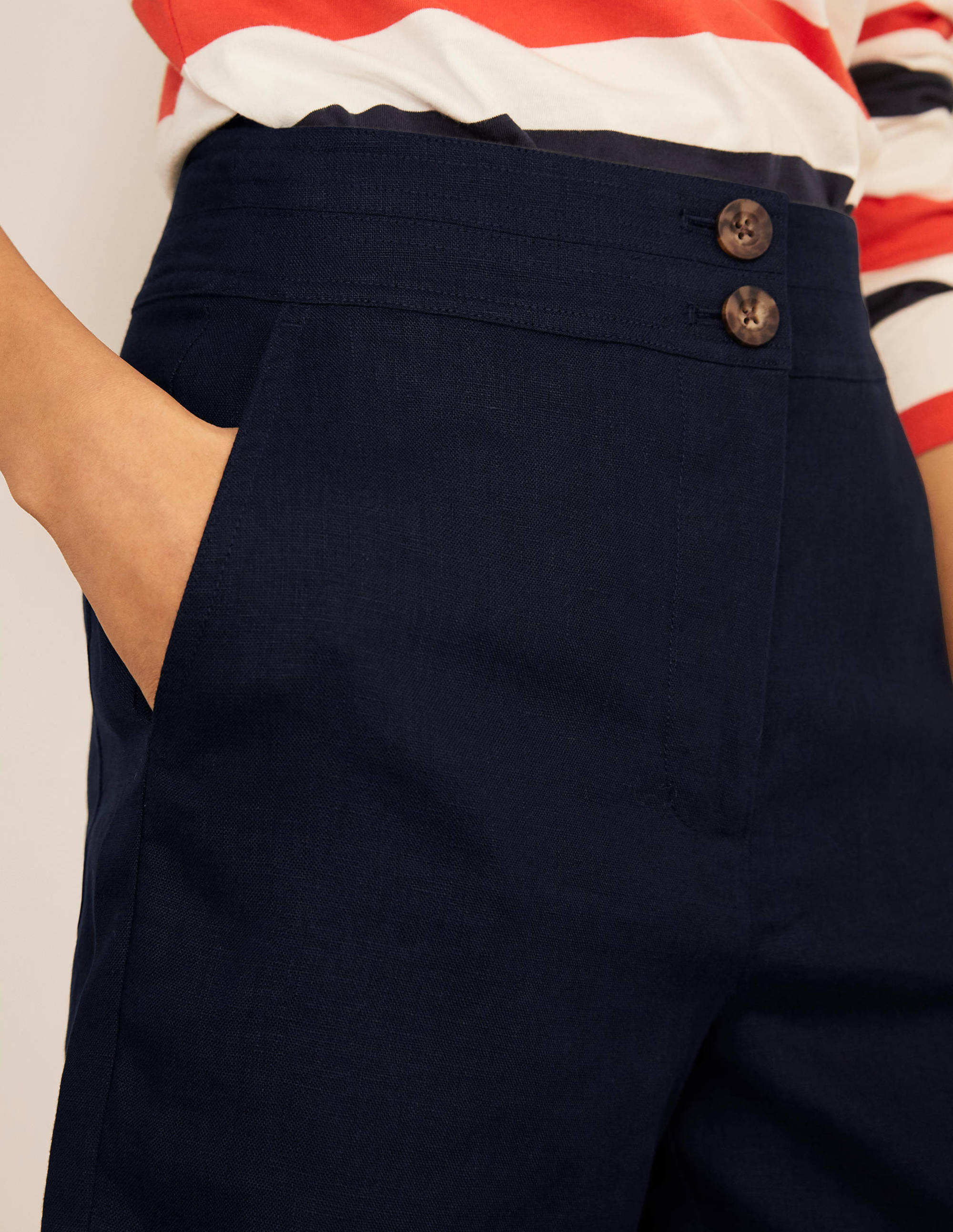 Cornwall Leinenshorts-Marineblau - Image 3