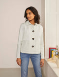 Jacke mit Taschendetails-Ecru