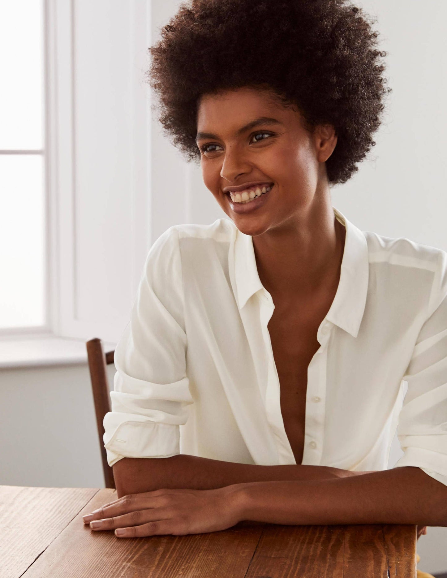 Das Seidenhemd-Naturweiß