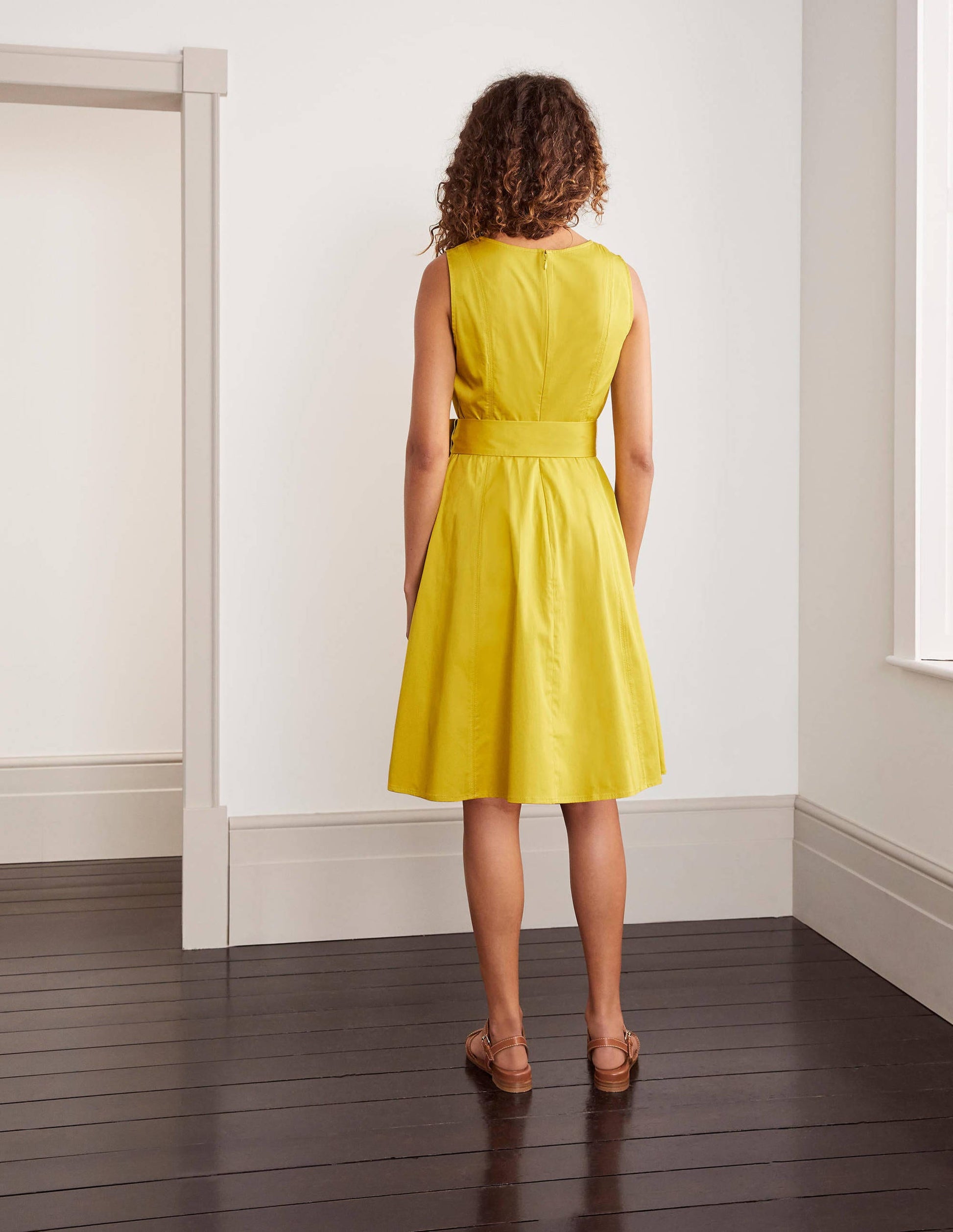 Robe Mischa à ceinture-Chartreuse-2