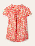 Top Florence-Rouge cerise, motif Berry Branch