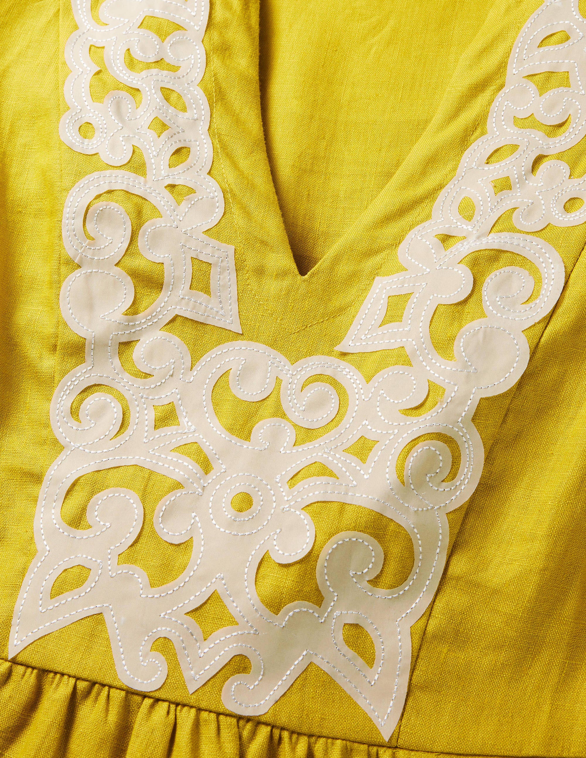 Robe Leonie en lin-Chartreuse - Image 5