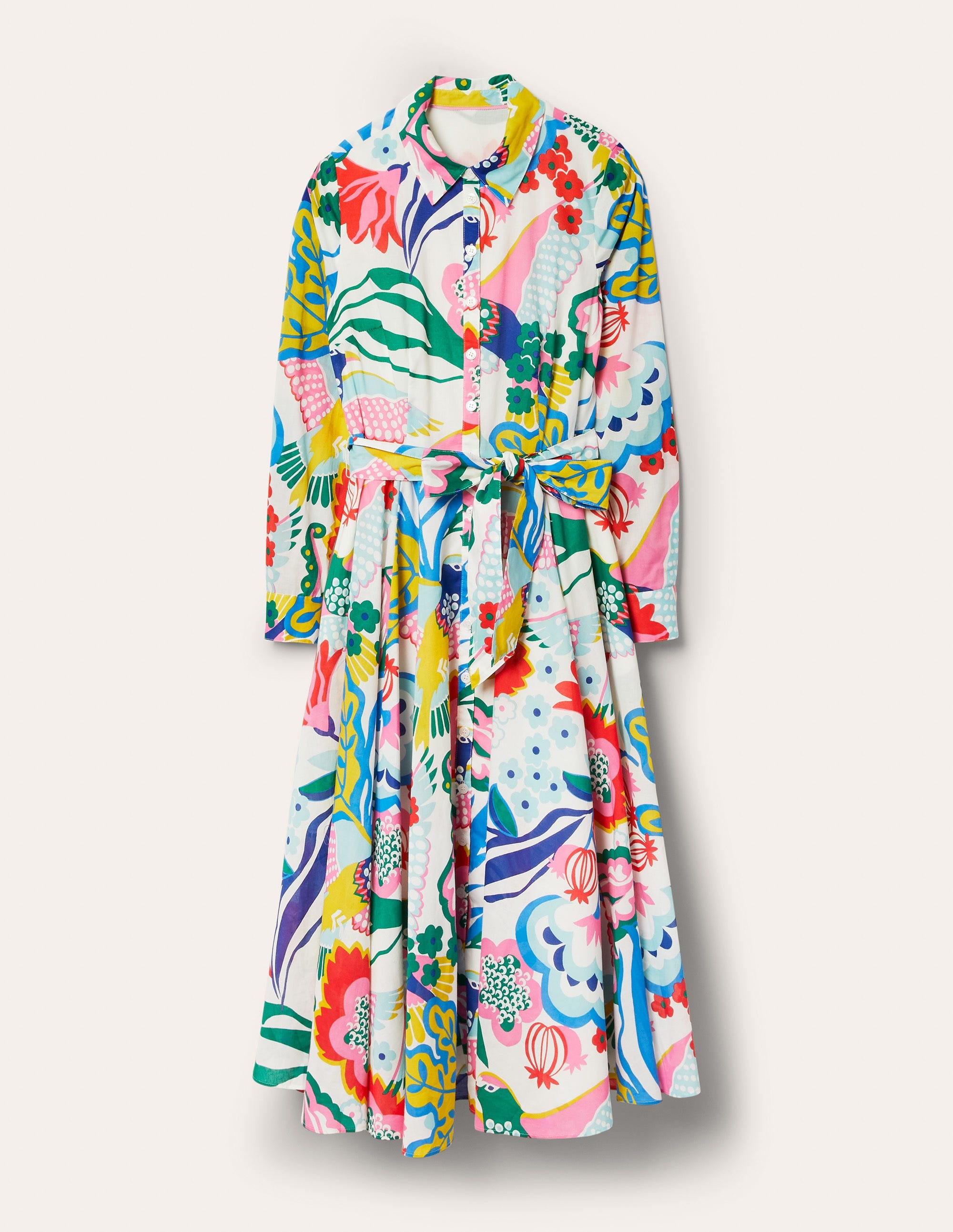 Robe-chemise midi Kitty-Ivoire, motif Exotic Escape - Image 7