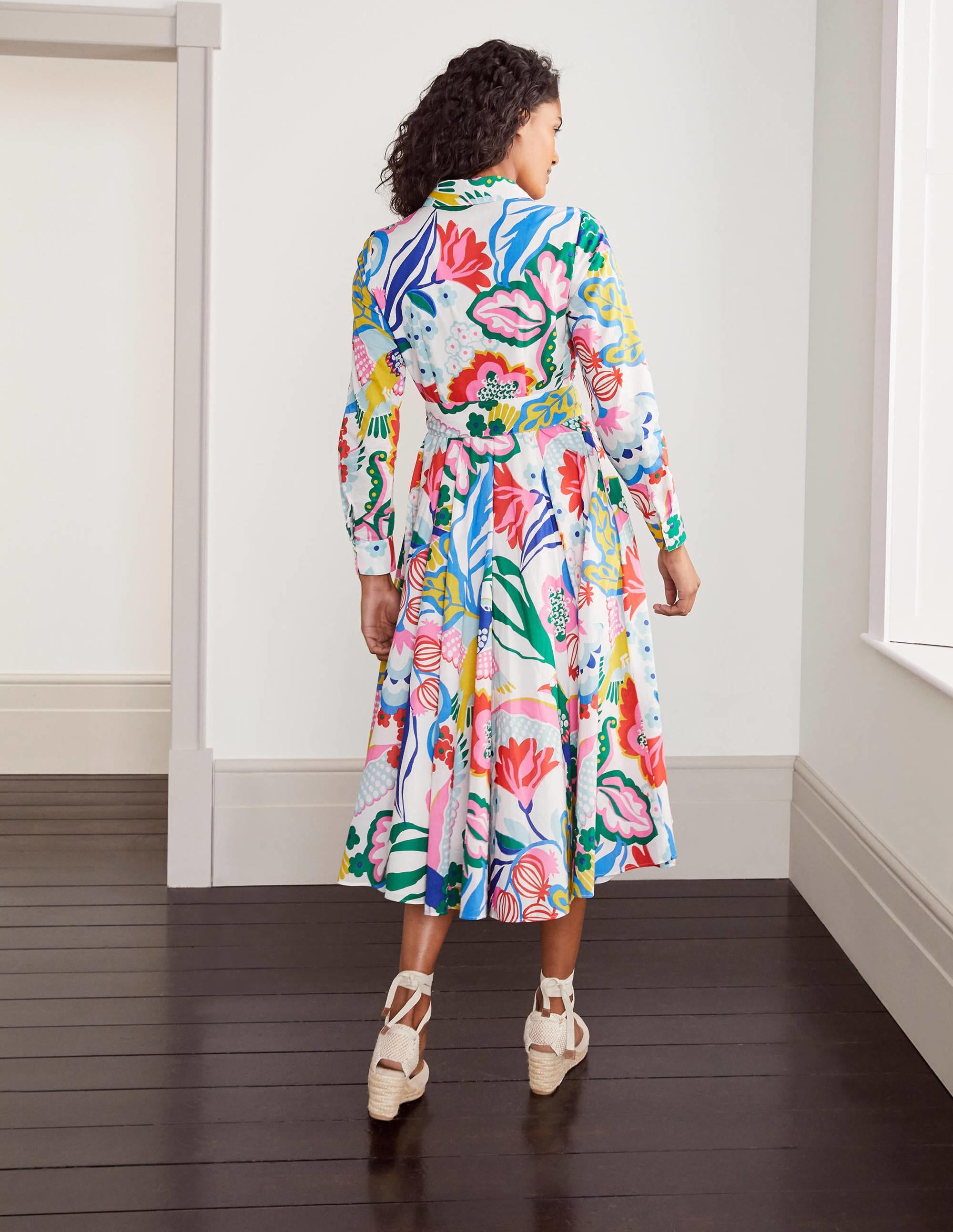 Robe-chemise midi Kitty-Ivoire, motif Exotic Escape - Image 3