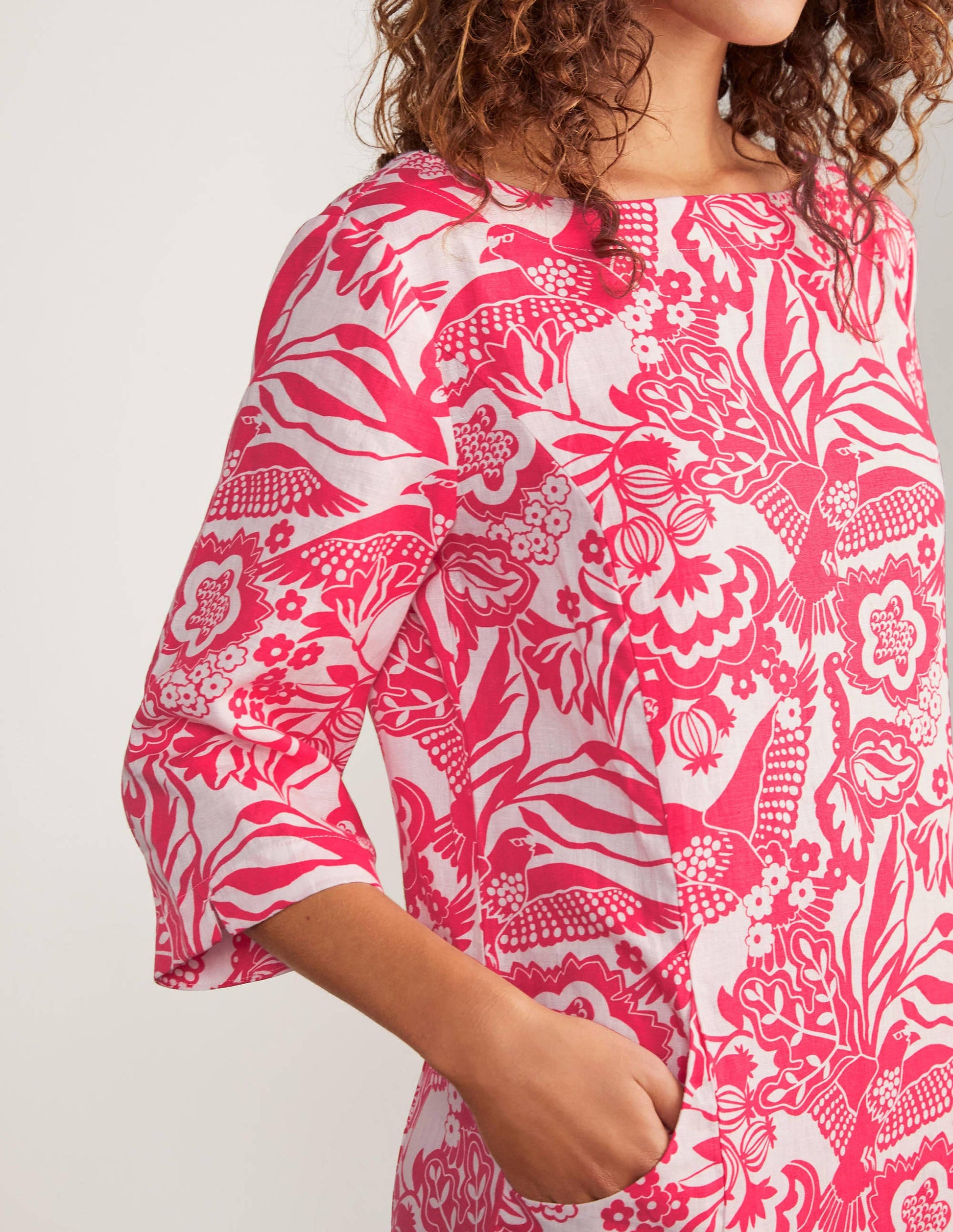 Laurie Leinenkleid-Bonbonrosa, Exotischer Traum-3