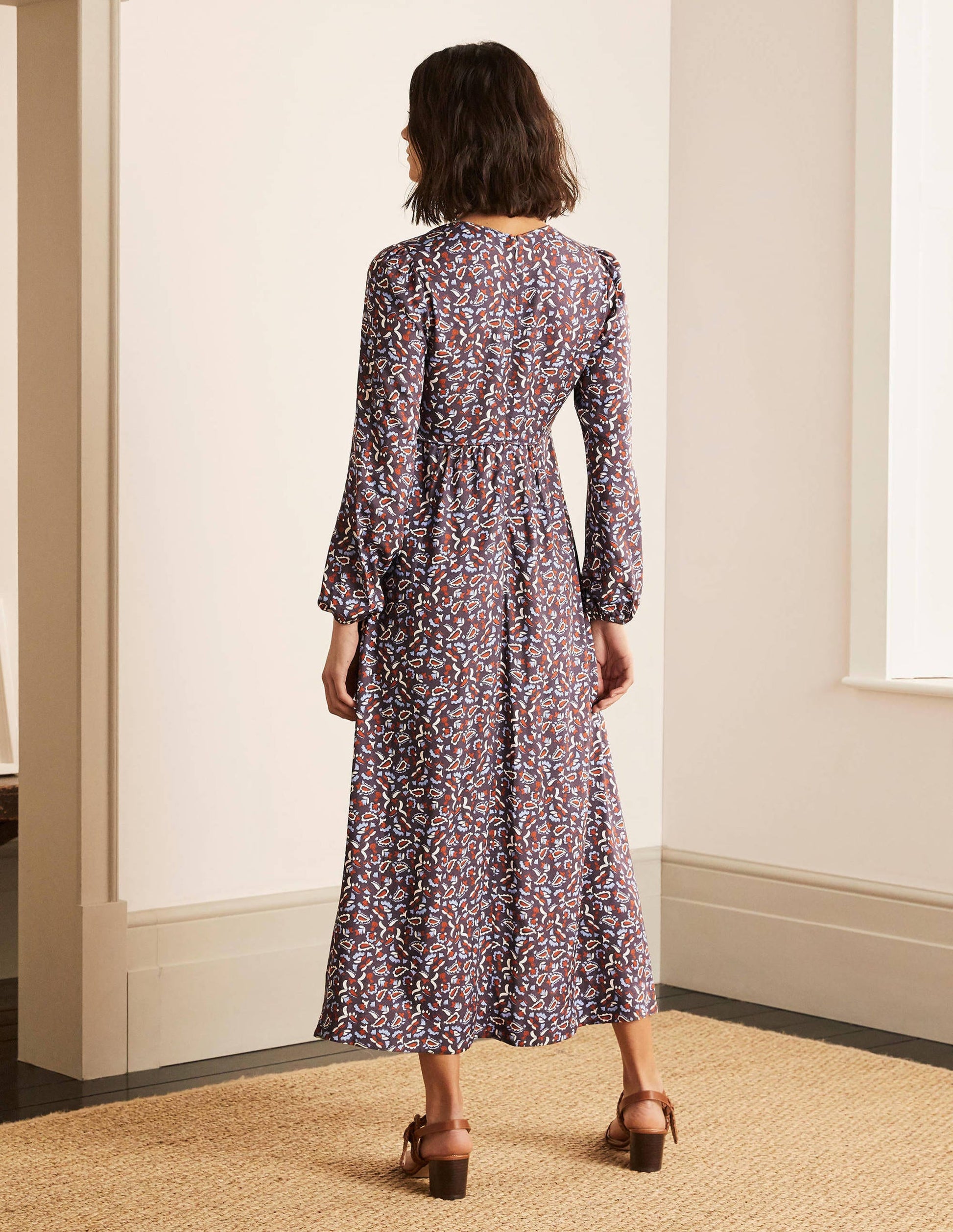 Tanya Midi Dress-Asphalt, Floral Paisley-3