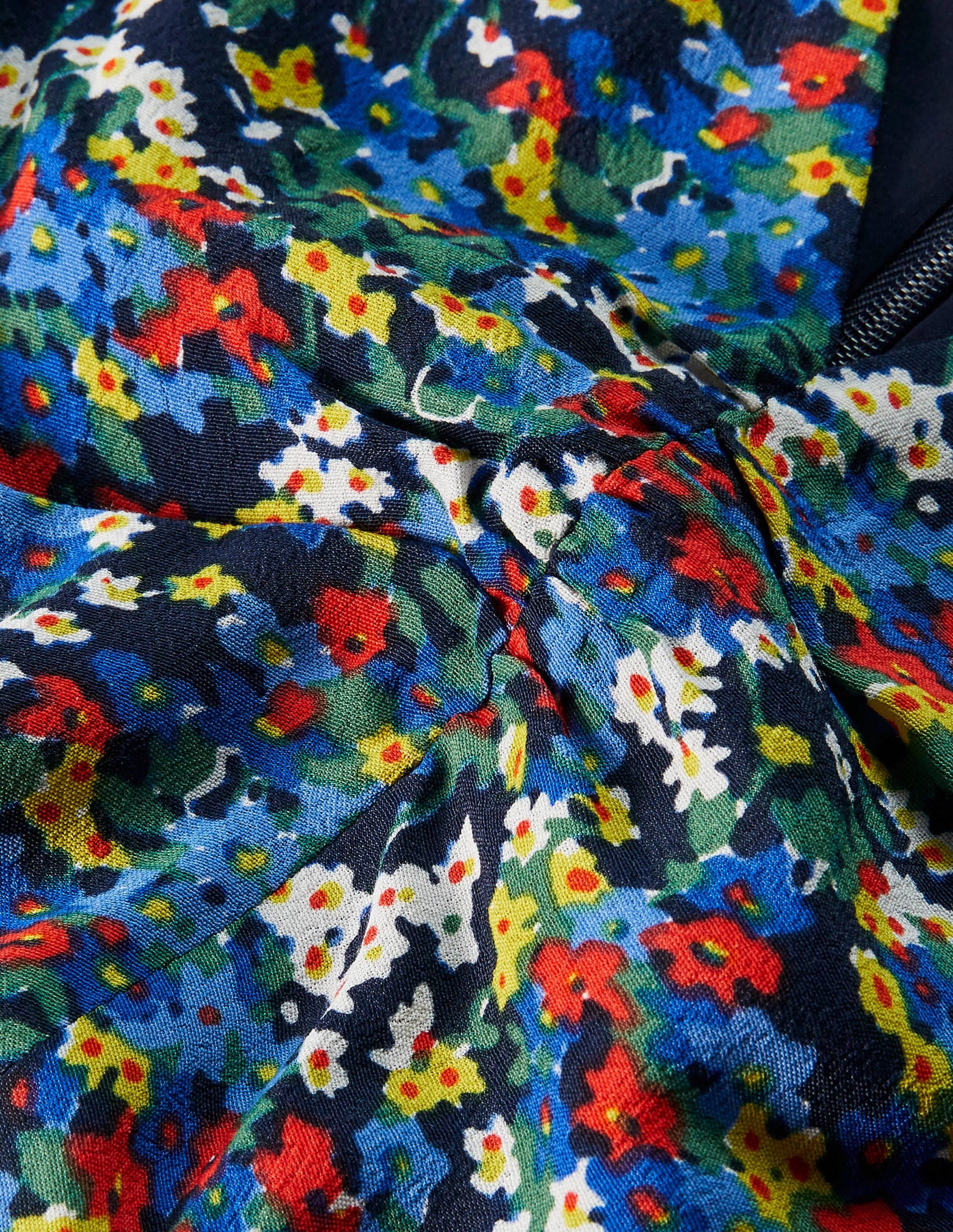 Tessa Midikleid-Französisches Navy/Ackerbohnengrün, Filigranes Muster - Image 6