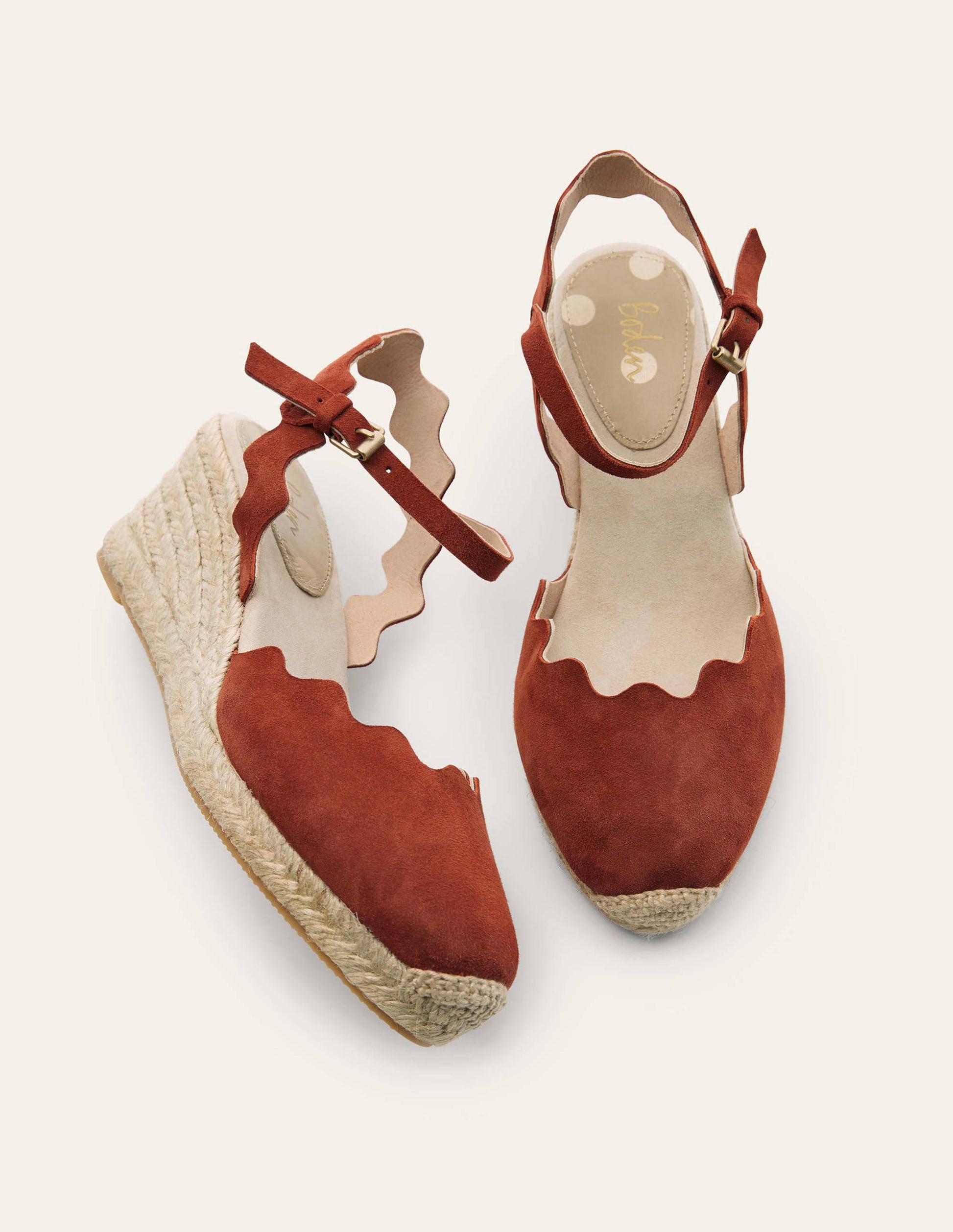 Compensées Nadine façon espadrilles-Rouge cuivré-1