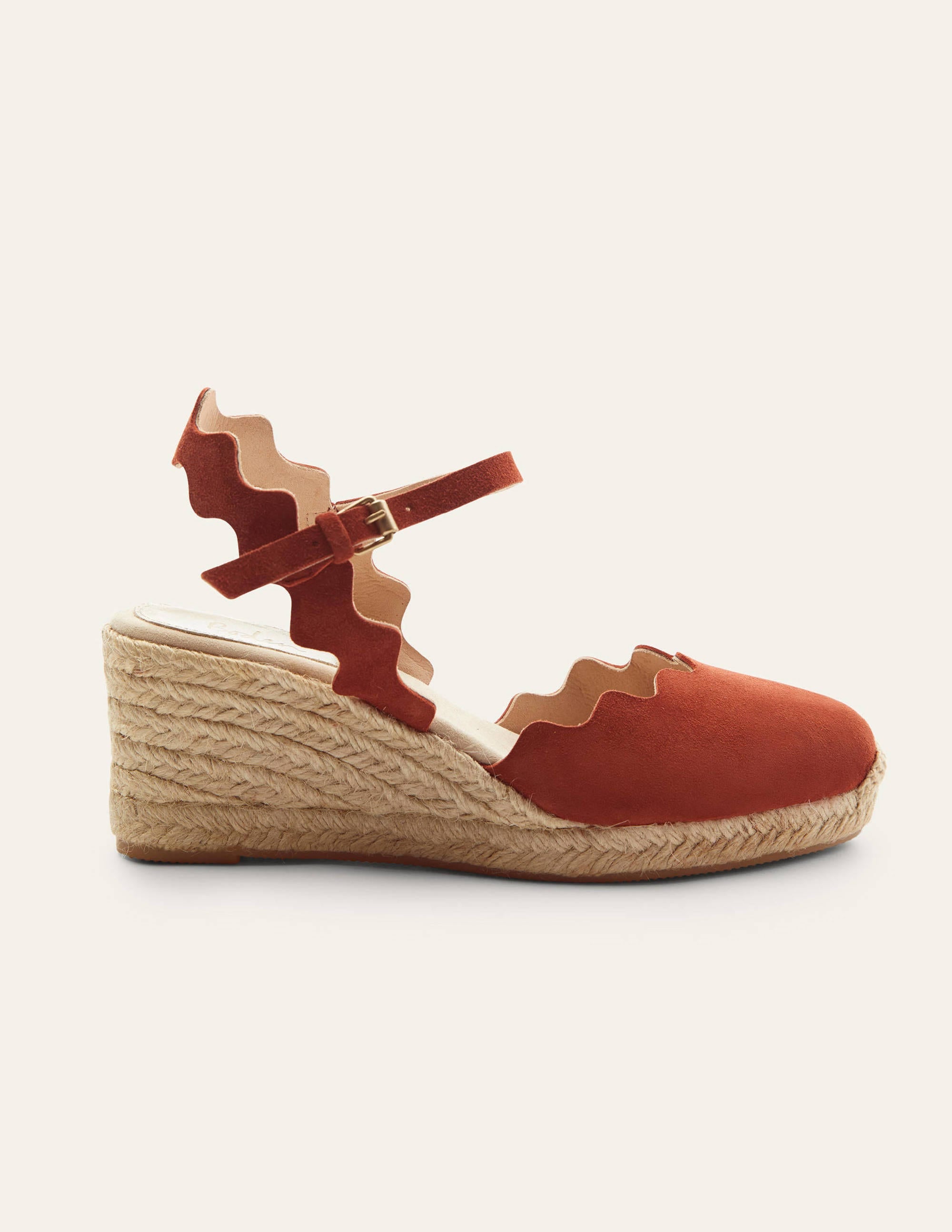 Compensées Nadine façon espadrilles-Rouge cuivré - Image 2