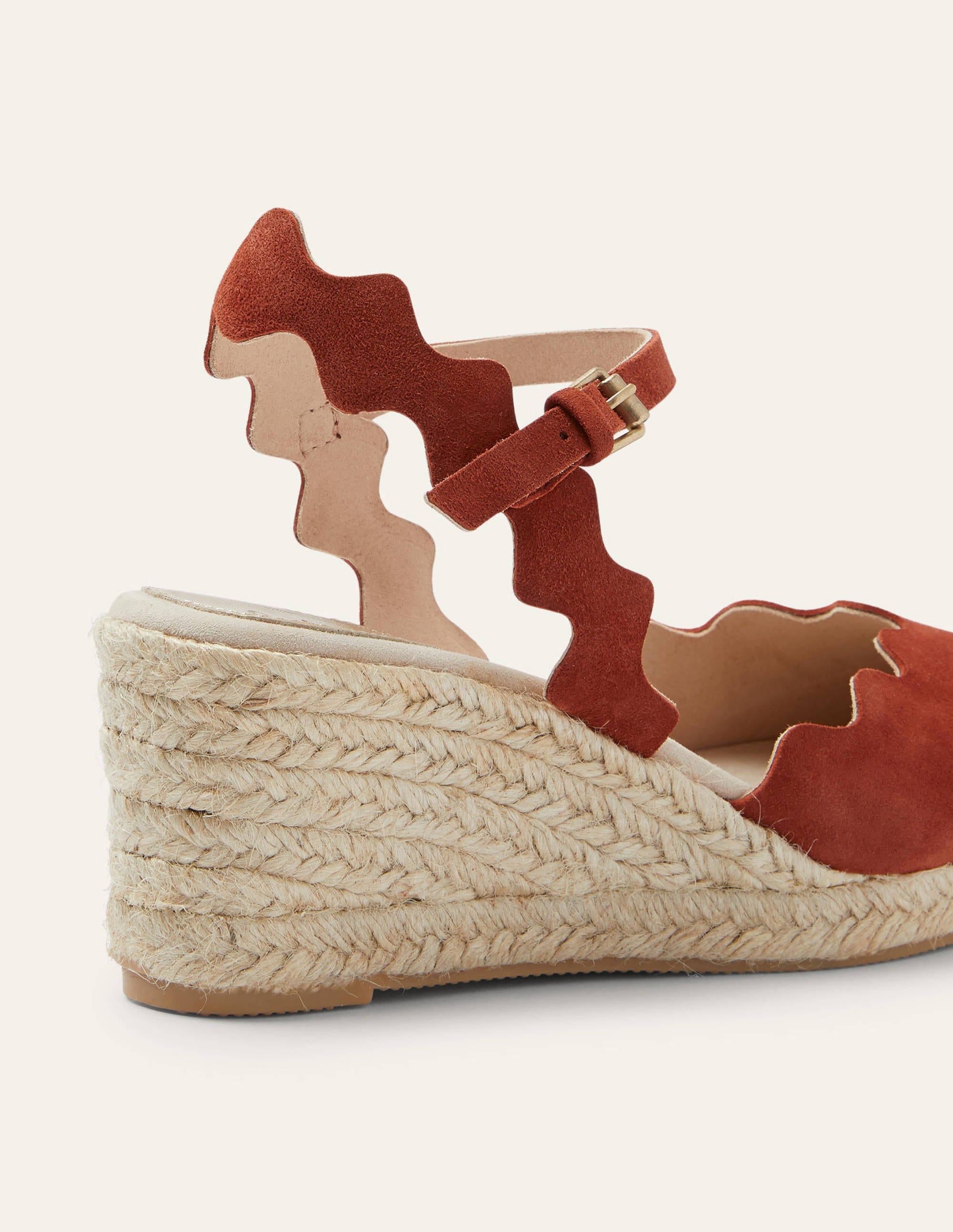 Compensées Nadine façon espadrilles-Rouge cuivré - Image 3