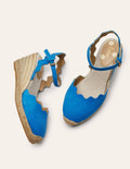 Compensées Nadine façon espadrilles-Bleu marocain