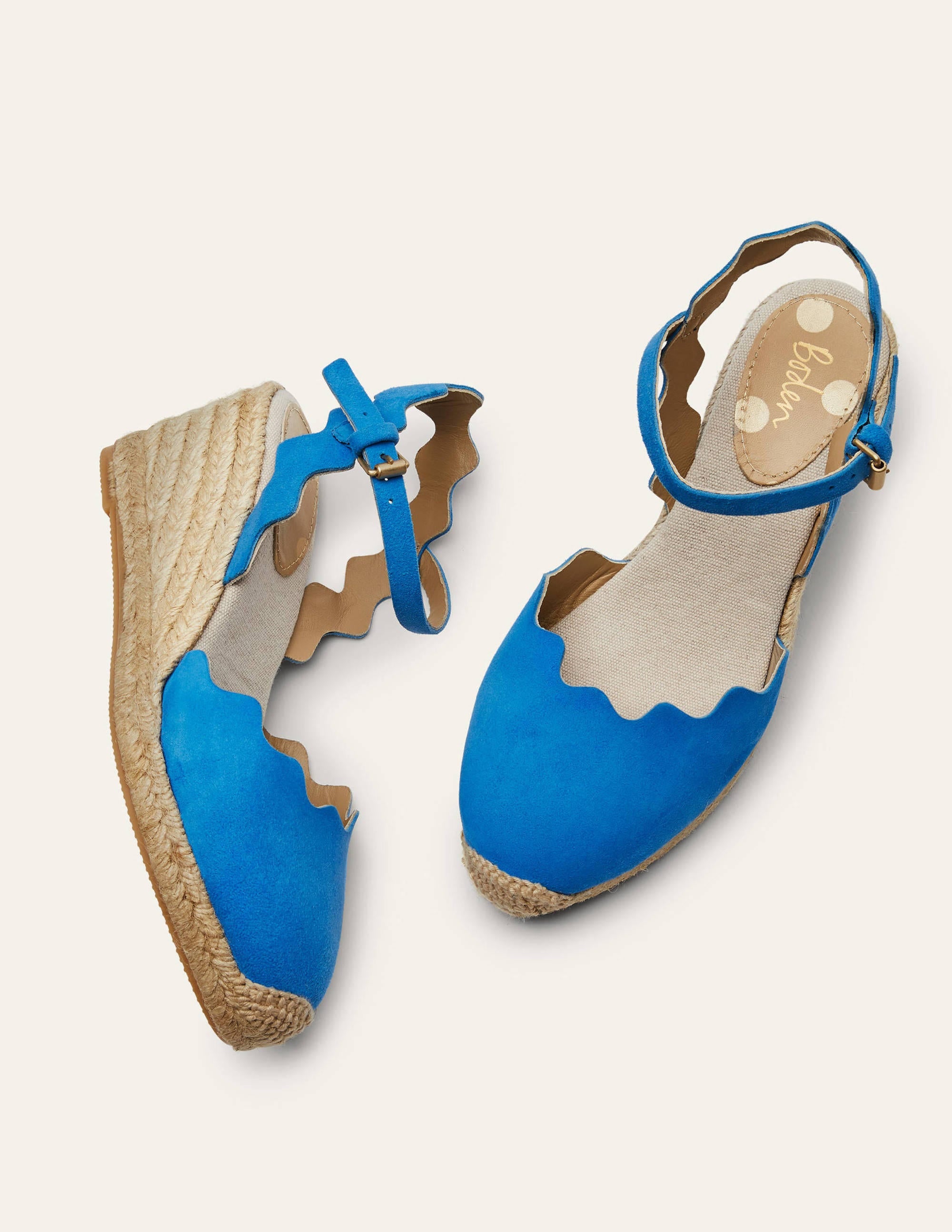 Compensées Nadine façon espadrilles-Bleu marocain - Image 1