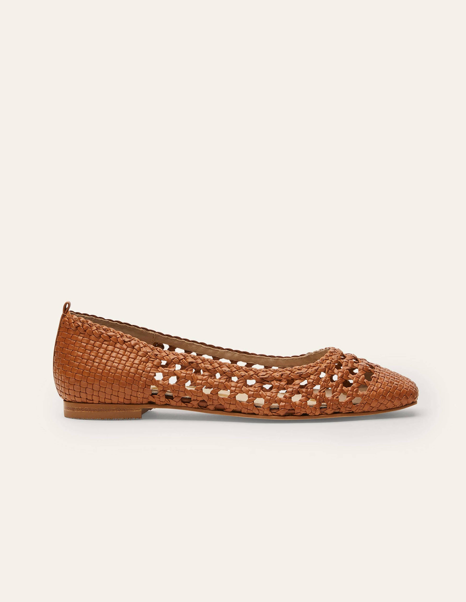 Olive Ballerinas-Hellbraun, Gewebt-2