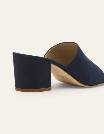 Mules à talon Elsie-Bleu marine-3