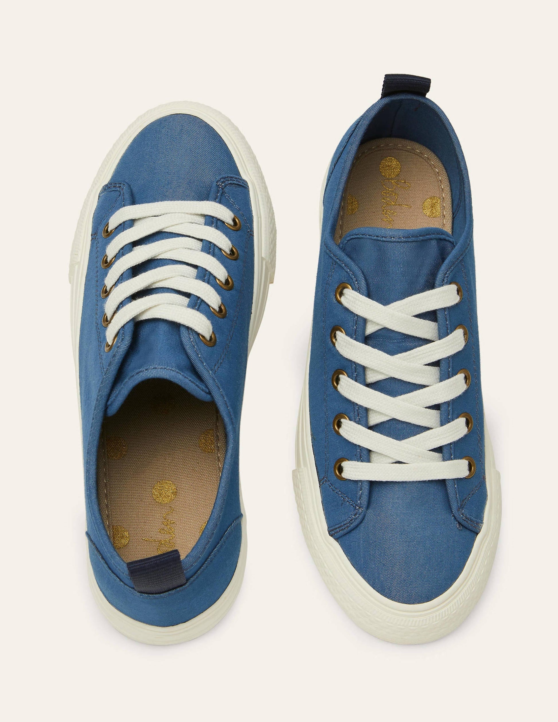 Tennis en toile de coton-Chambray bleu-3