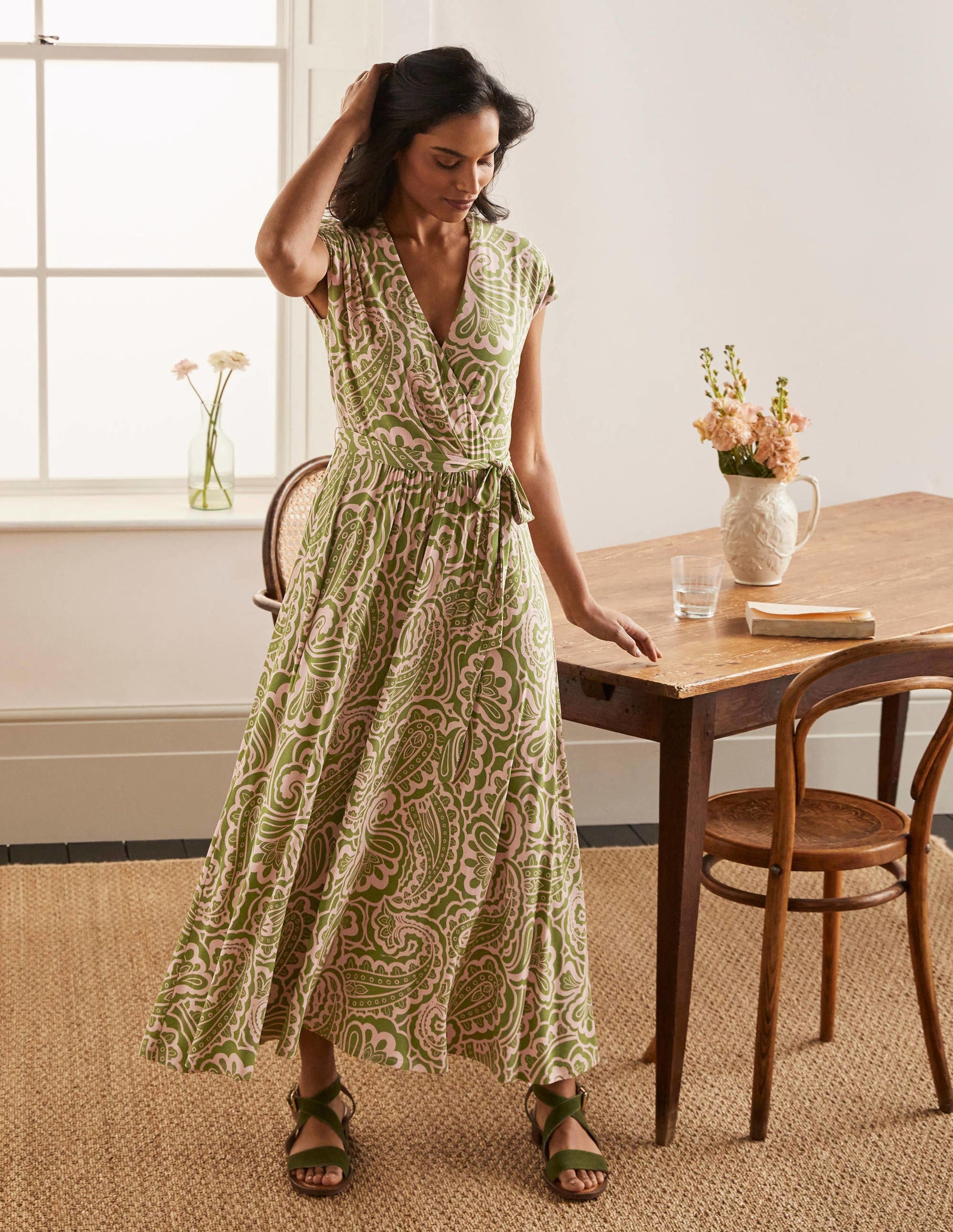 Eleanor Jersey Midi Dress-Pea, Summer Paisley-1