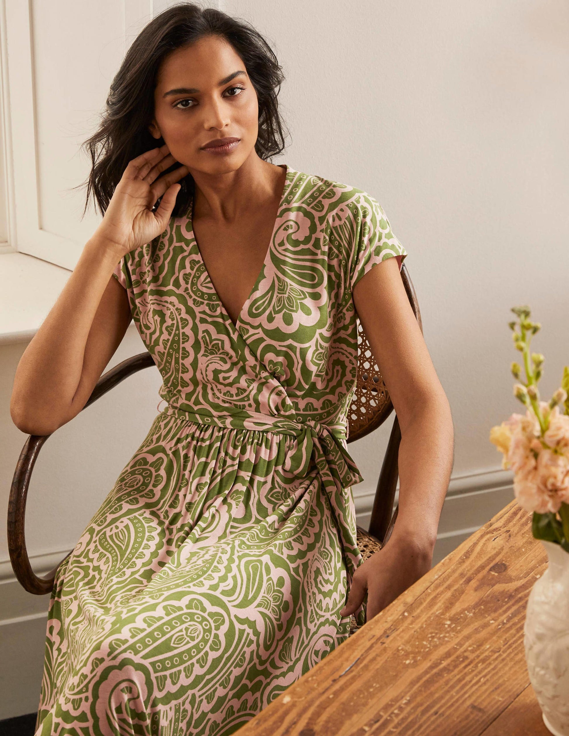 Eleanor Jersey Midi Dress-Pea, Summer Paisley-2