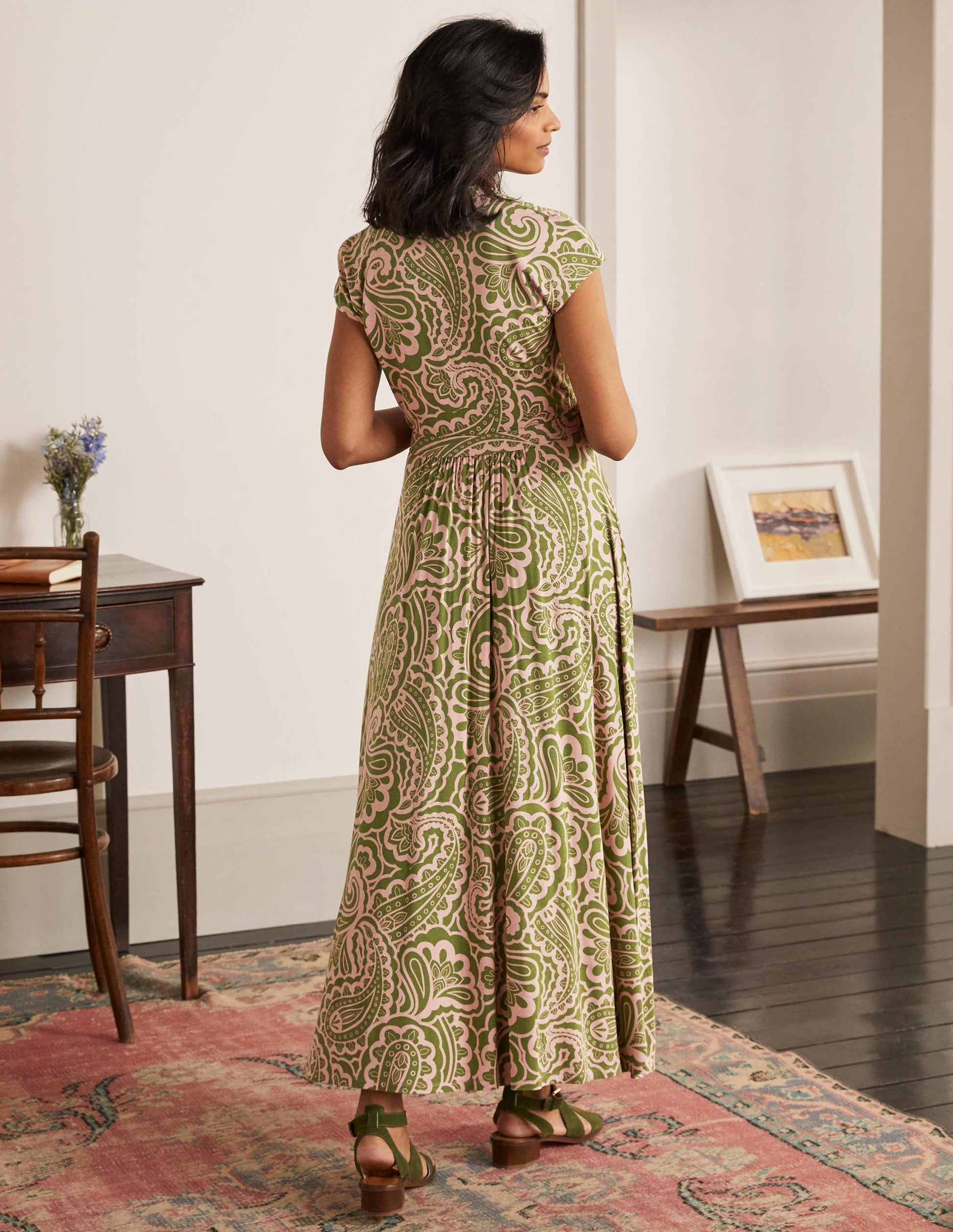 Eleanor Jersey Midi Dress-Pea, Summer Paisley-3