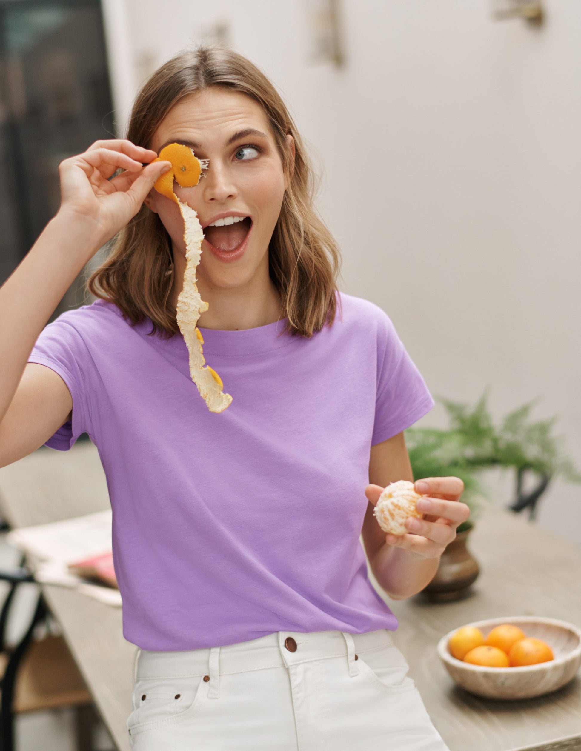 Superweiches T-Shirt mit U-Boot-Ausschnitt-Kühles Violett-5