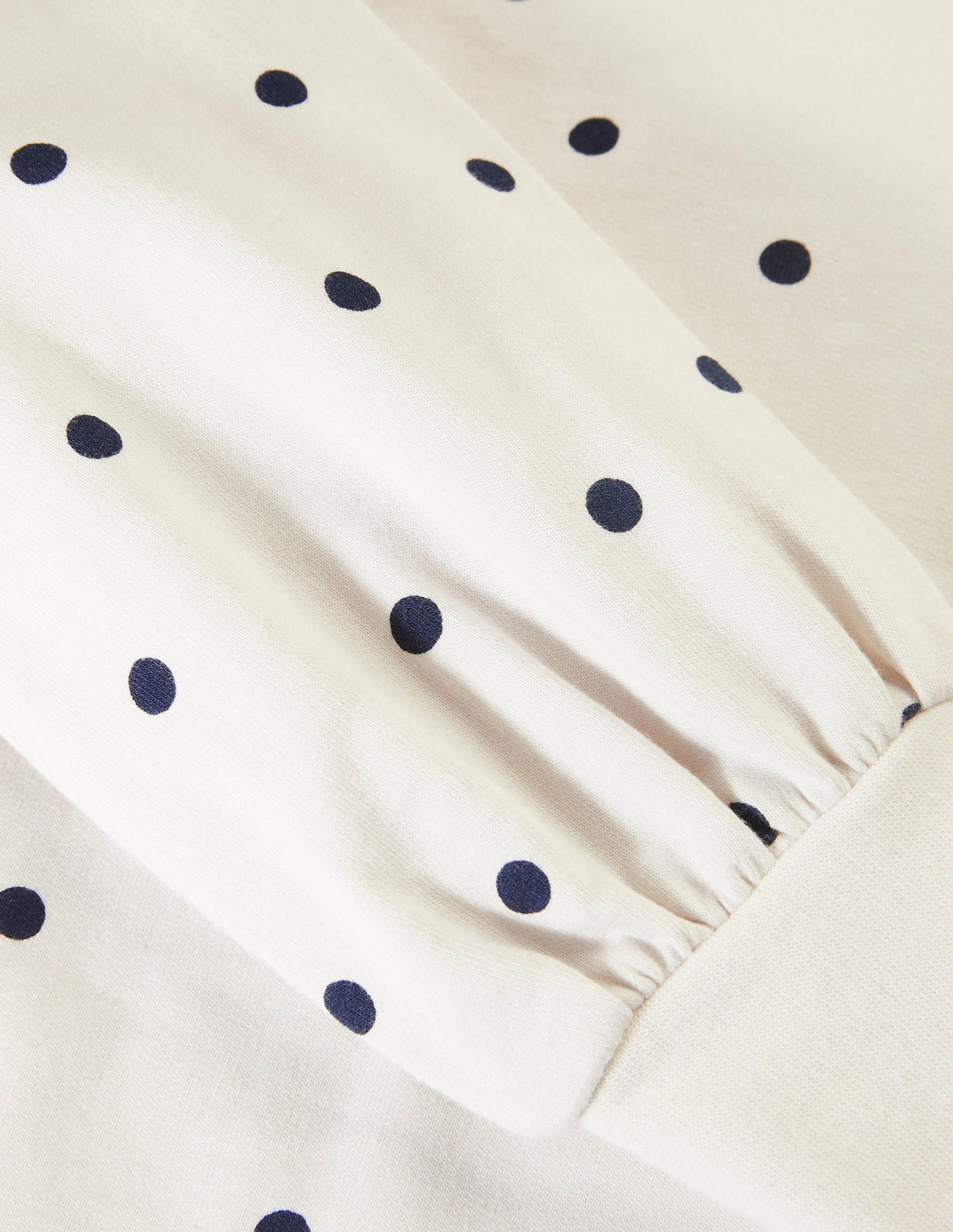 Romona Sweatshirt-Kleid-Naturweiß/Navy, Polka-Tupfen-6