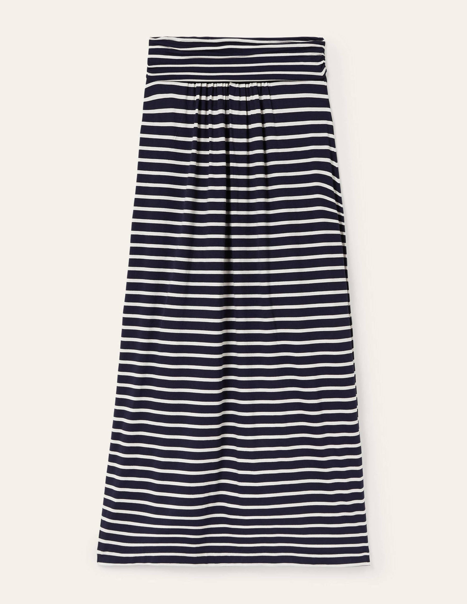 Rock mit gerafftem Bund-Naturweiß/Navy, Gestreift-6